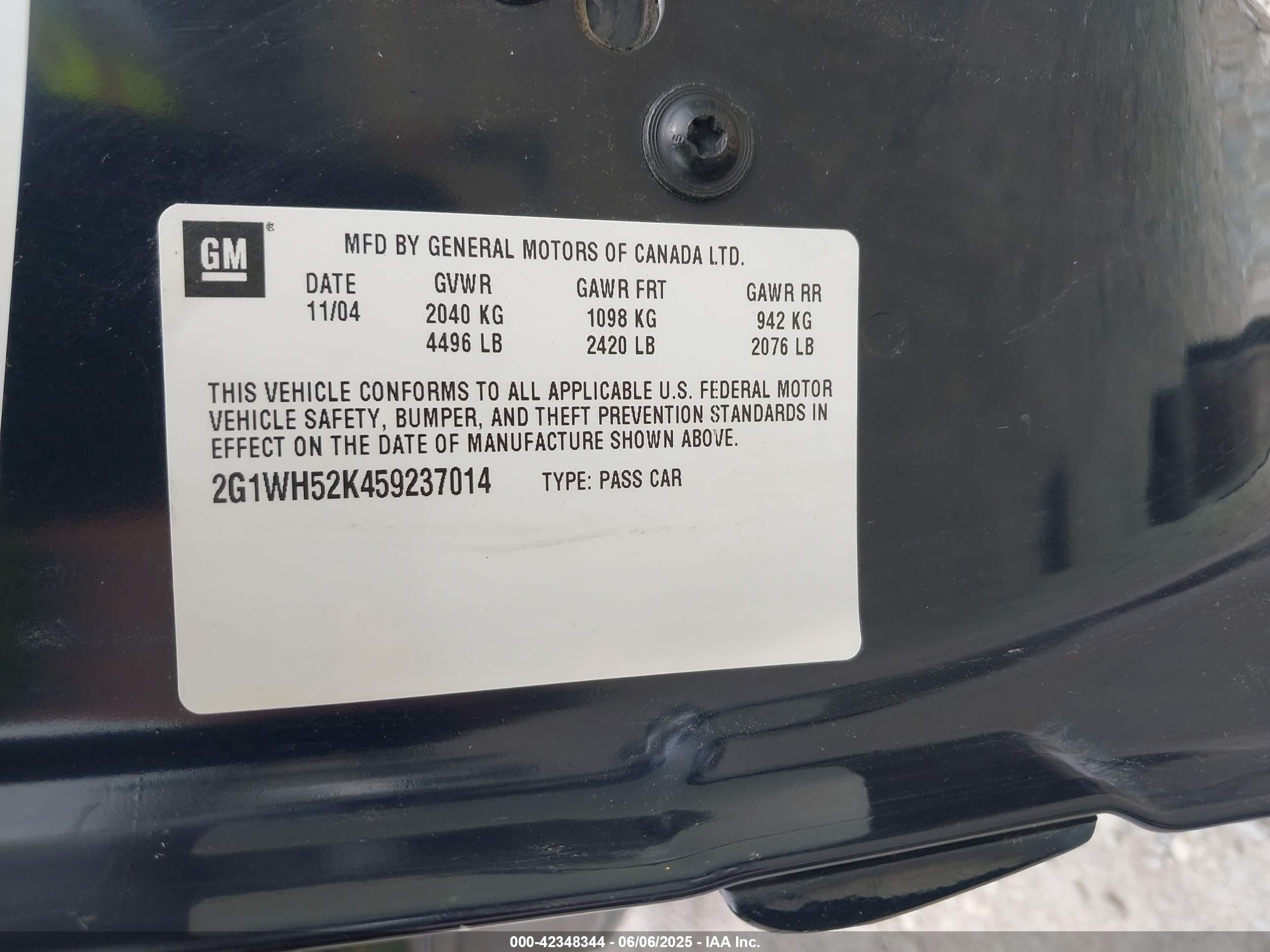2005 Chevrolet Impala Ls Black vin: 2G1WH52K459237014