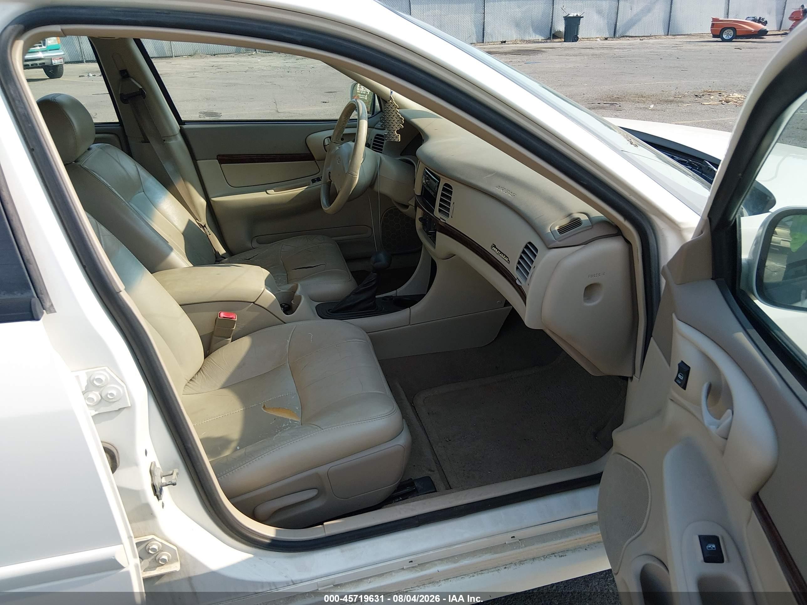 2005 Chevrolet Impala Ls White vin: 2G1WH52K559114807