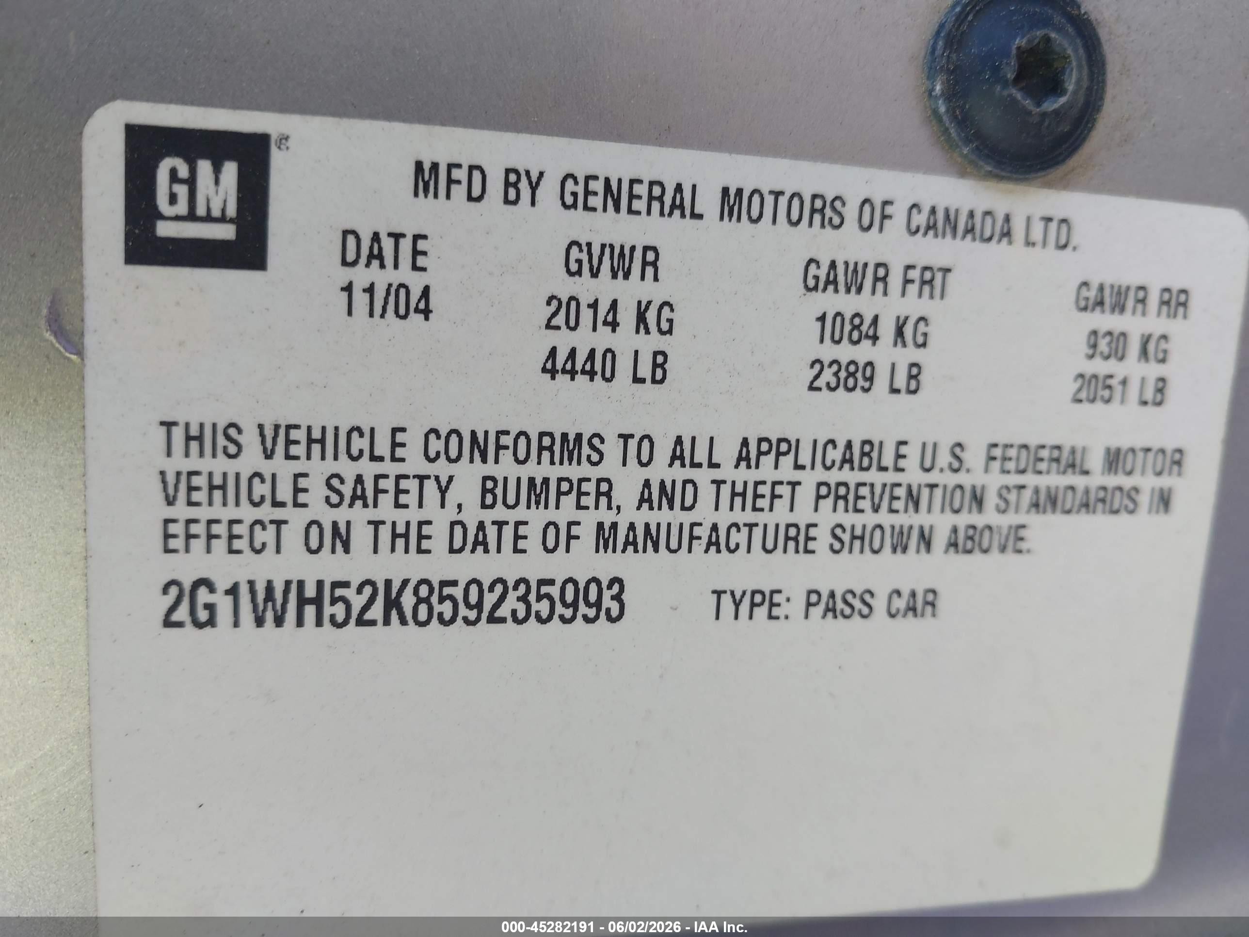 2005 Chevrolet Impala Ls Gray vin: 2G1WH52K859235993