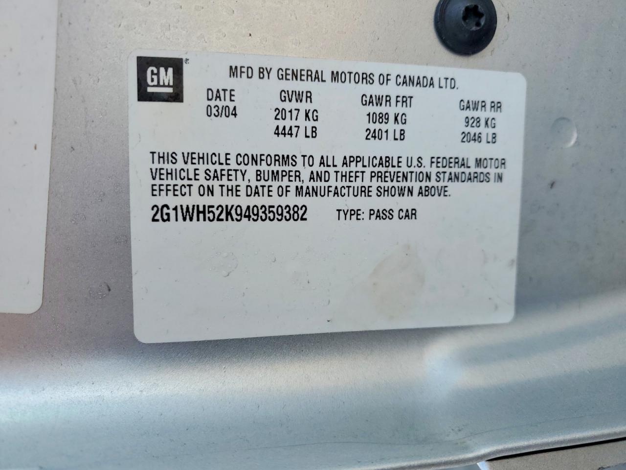 2004 Chevrolet Impala Ls Silver vin: 2G1WH52K949359382
