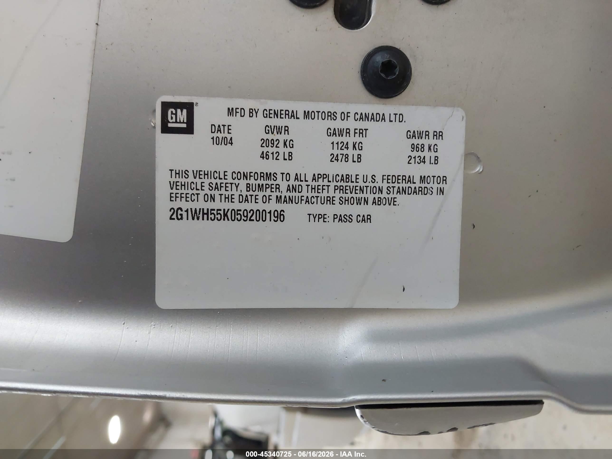 2005 Chevrolet Impala Ls Silver vin: 2G1WH55K059200196