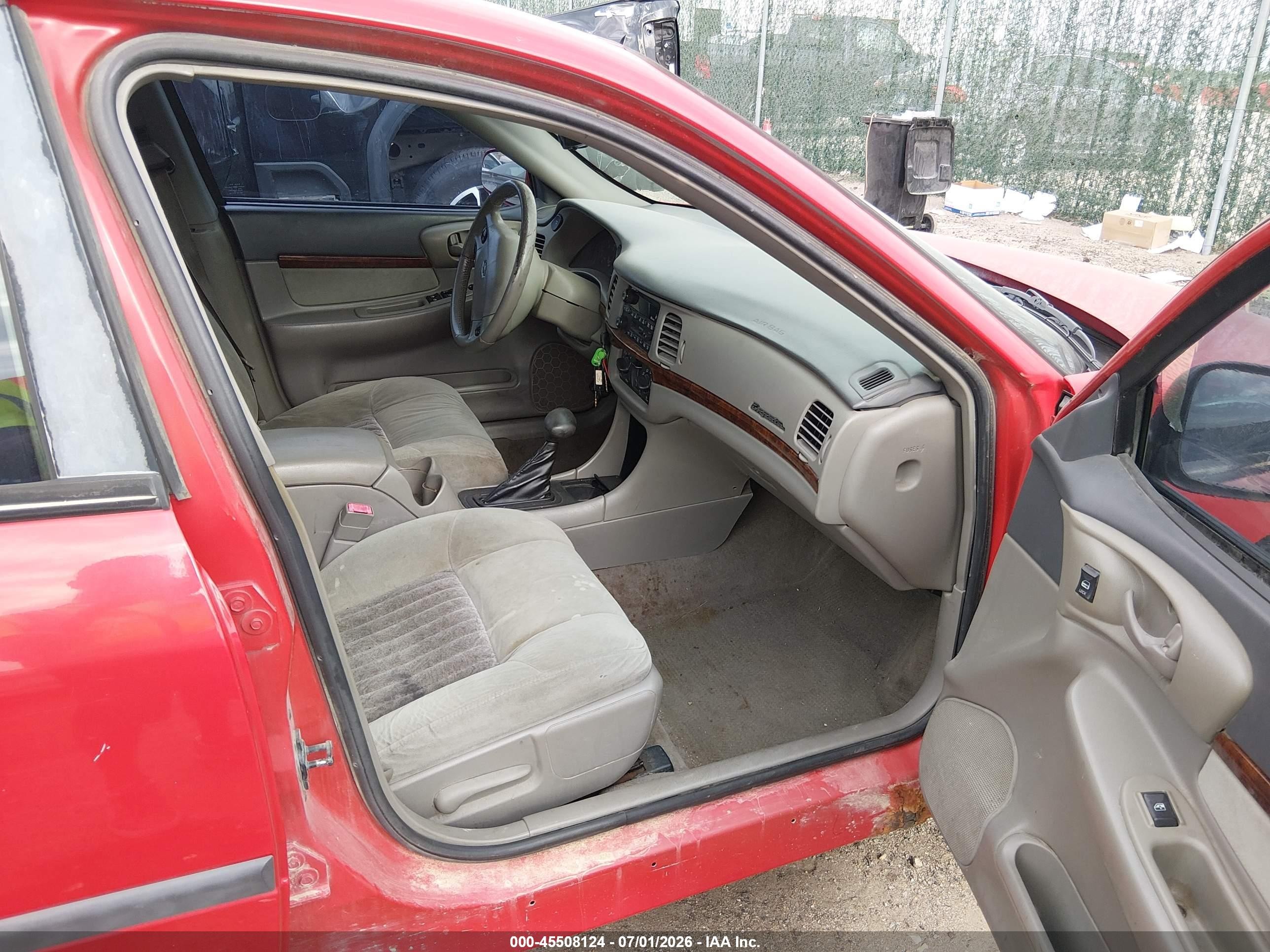 2002 Chevrolet Impala Ls Red vin: 2G1WH55K129137010