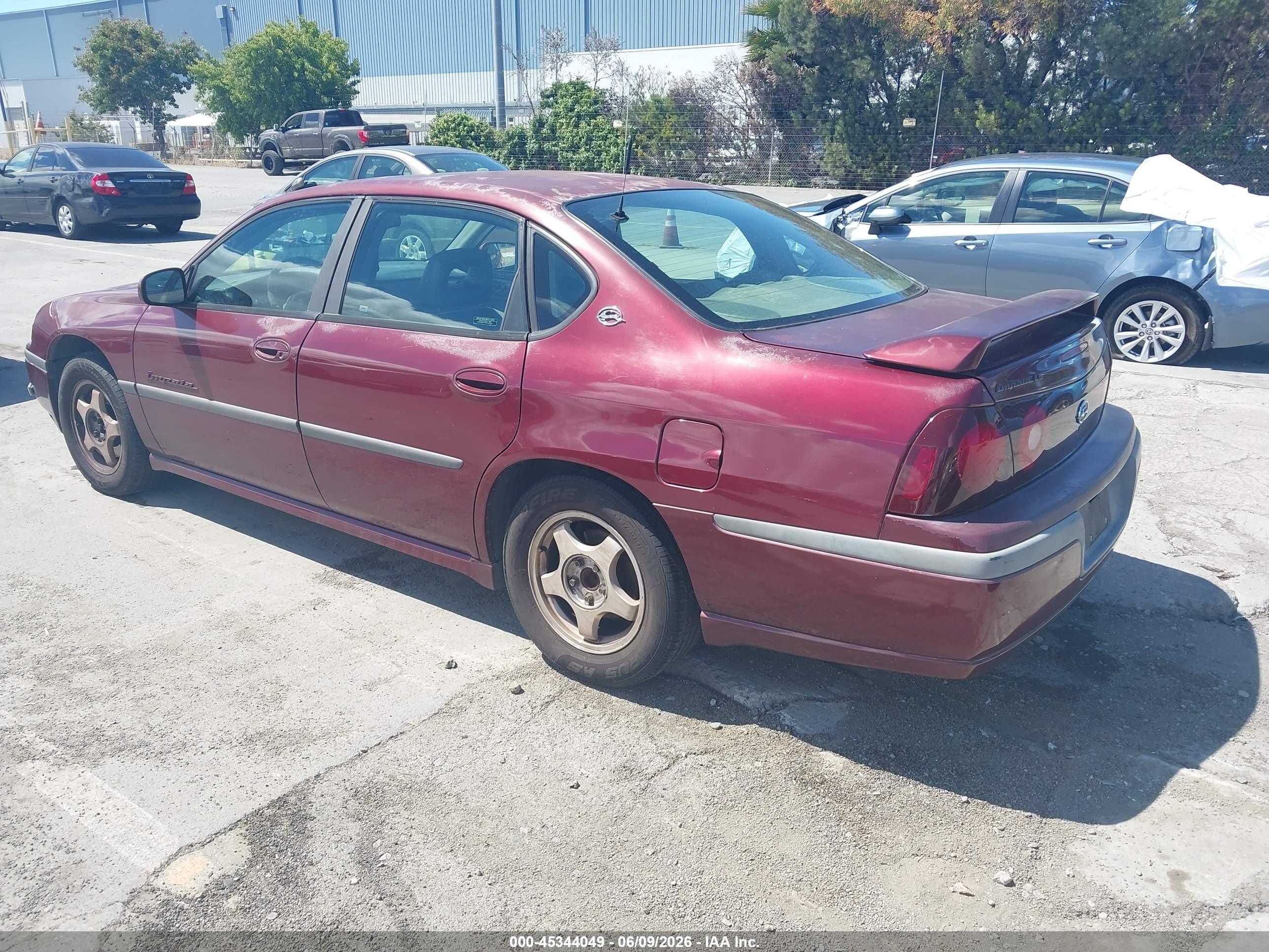 2001 Chevrolet Impala Ls Burgundy vin: 2G1WH55K219216099
