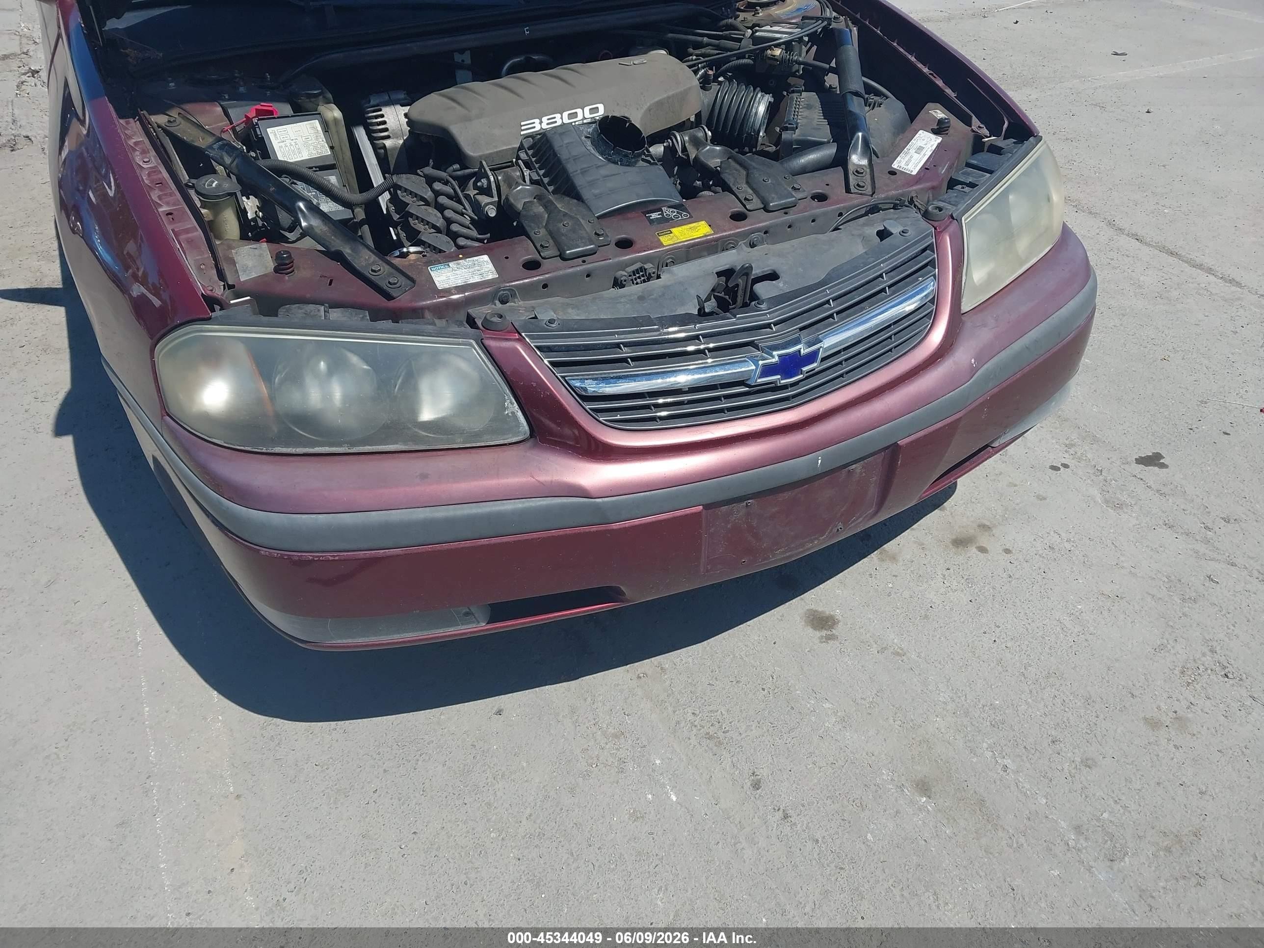 2001 Chevrolet Impala Ls Burgundy vin: 2G1WH55K219216099