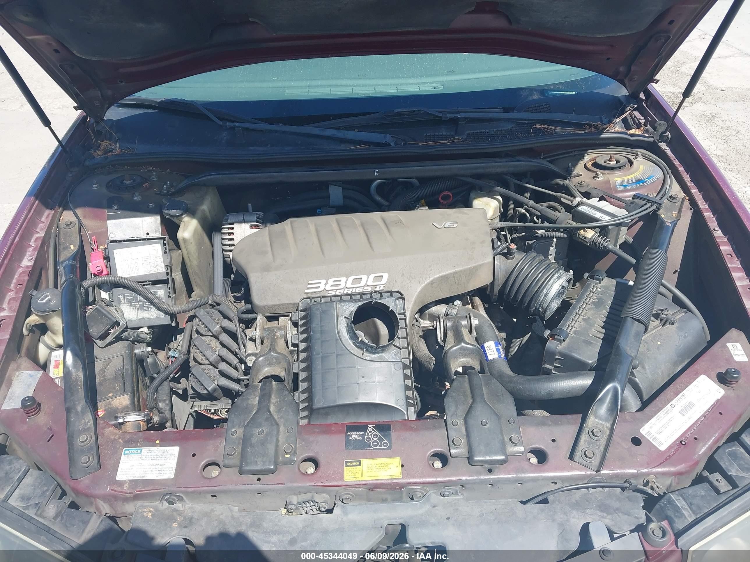 2001 Chevrolet Impala Ls Burgundy vin: 2G1WH55K219216099