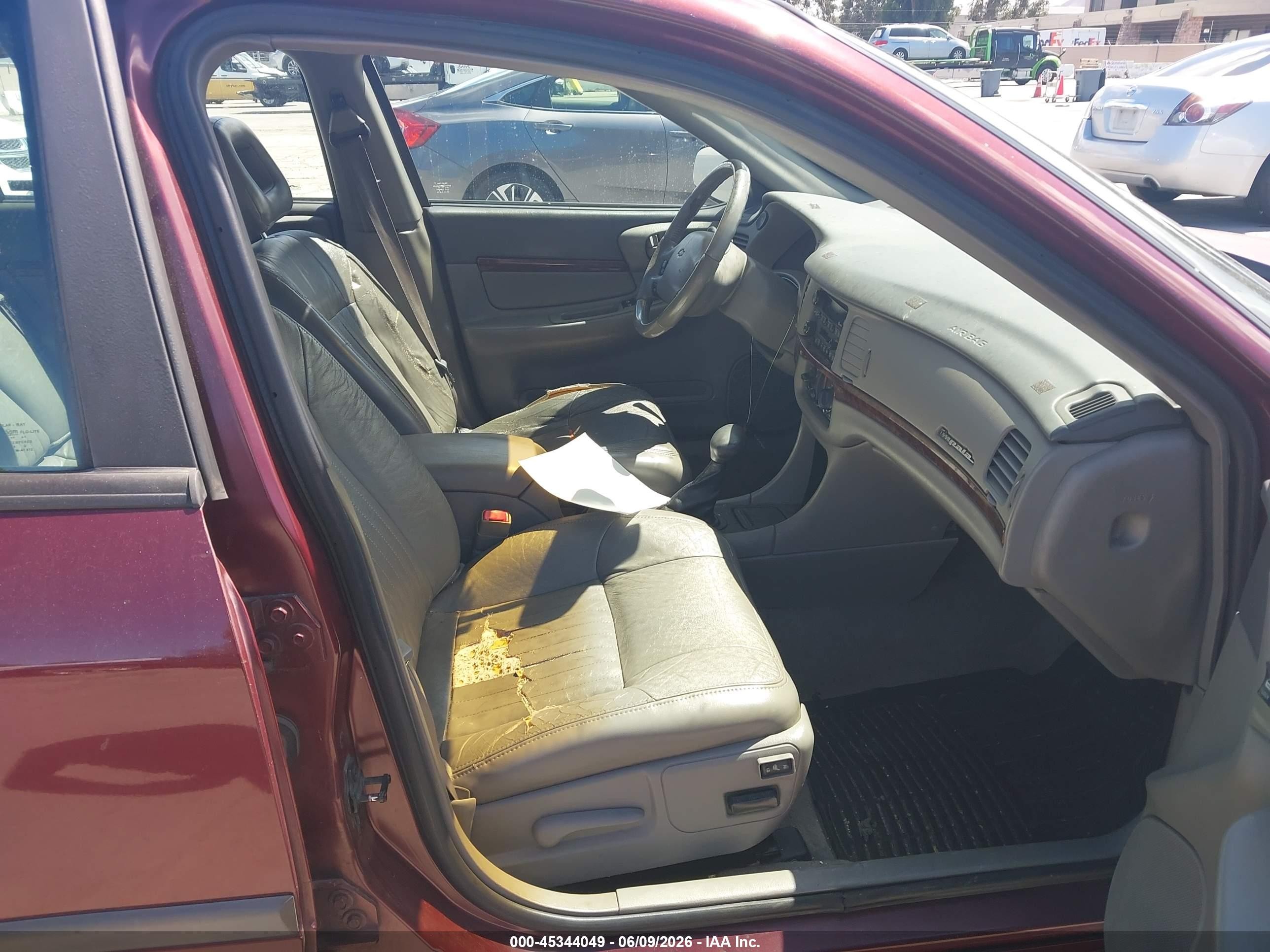 2001 Chevrolet Impala Ls Burgundy vin: 2G1WH55K219216099