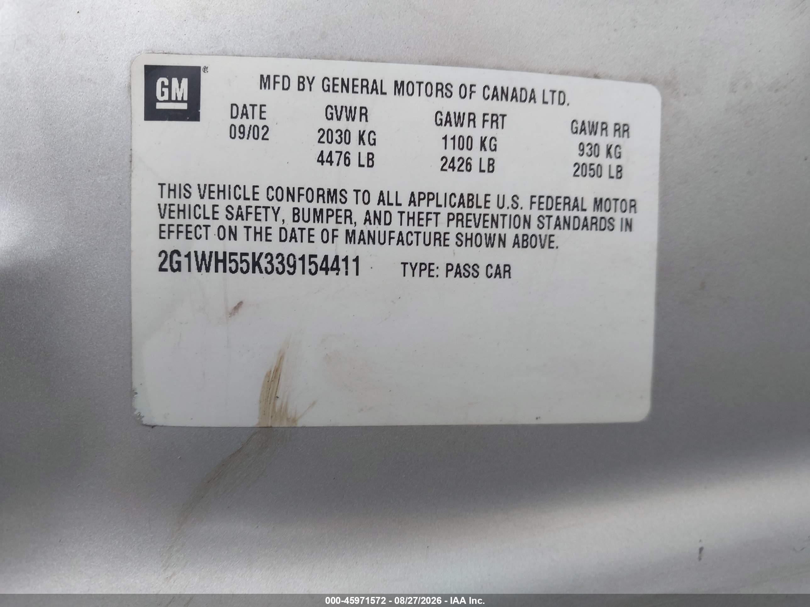 2003 Chevrolet Impala Ls Silver vin: 2G1WH55K339154411