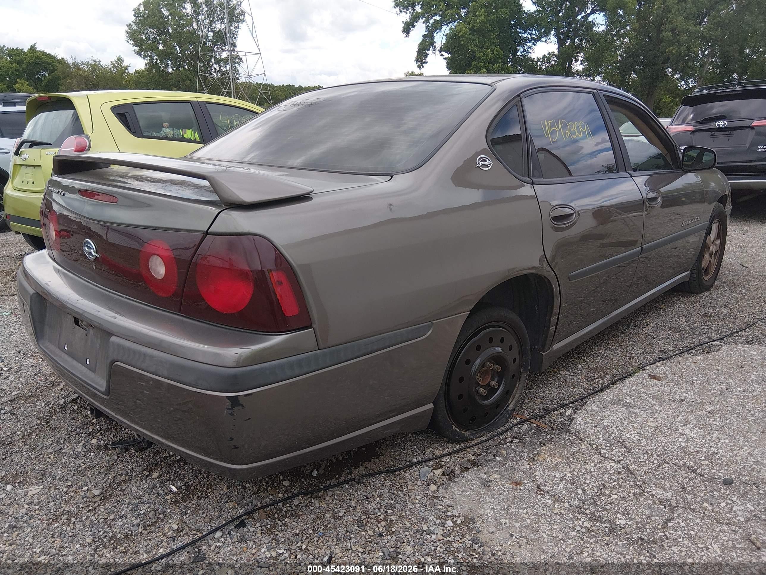 2003 Chevrolet Impala Ls Коричневый vin: 2G1WH55K539218772