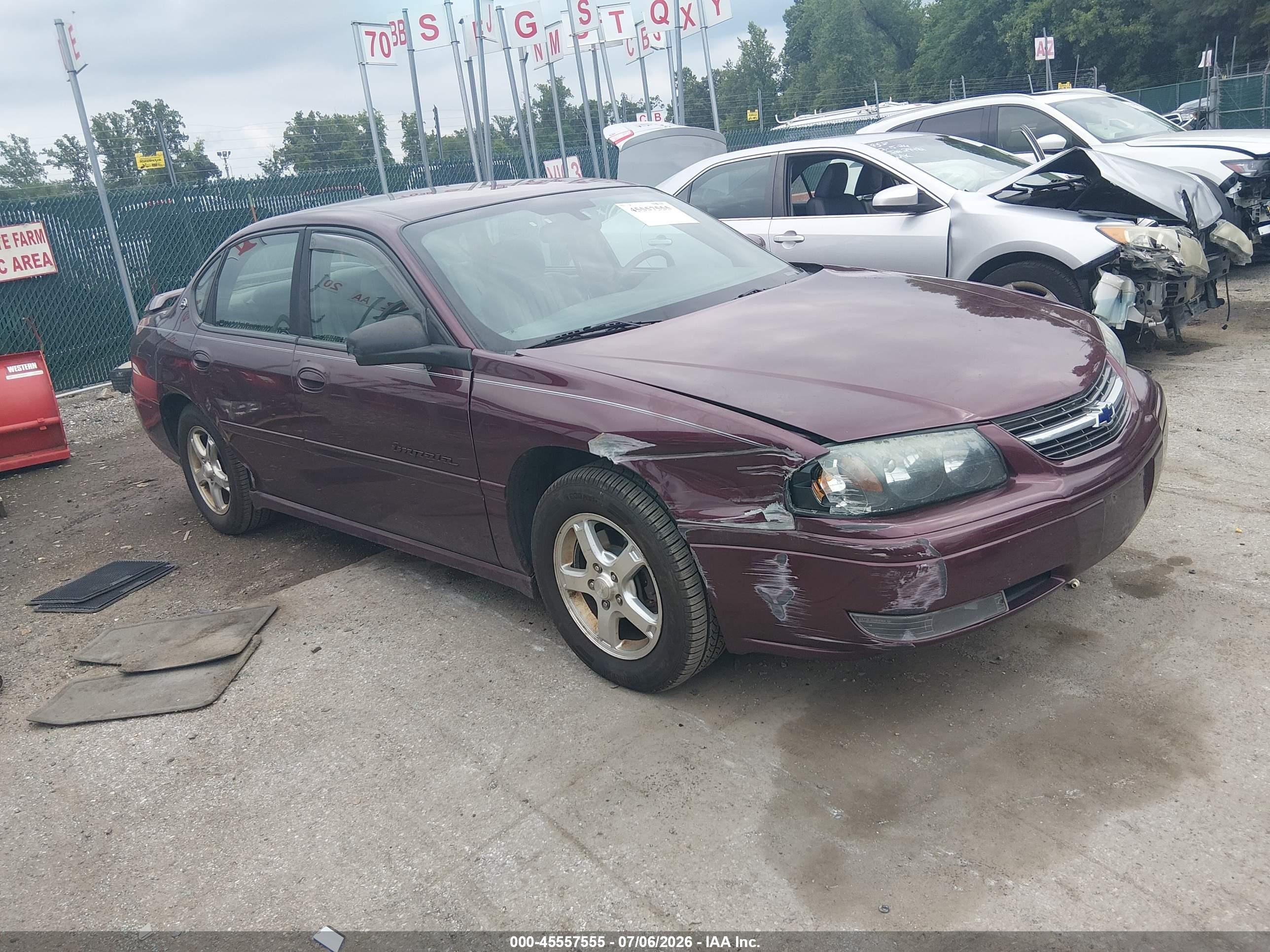 2004 Chevrolet Impala Ls Burgundy vin: 2G1WH55K549254866