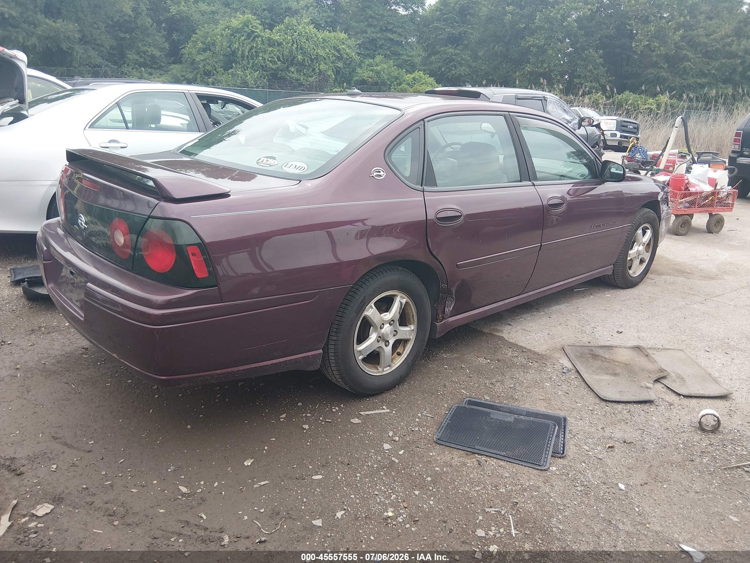 2004 Chevrolet Impala Ls Burgundy vin: 2G1WH55K549254866