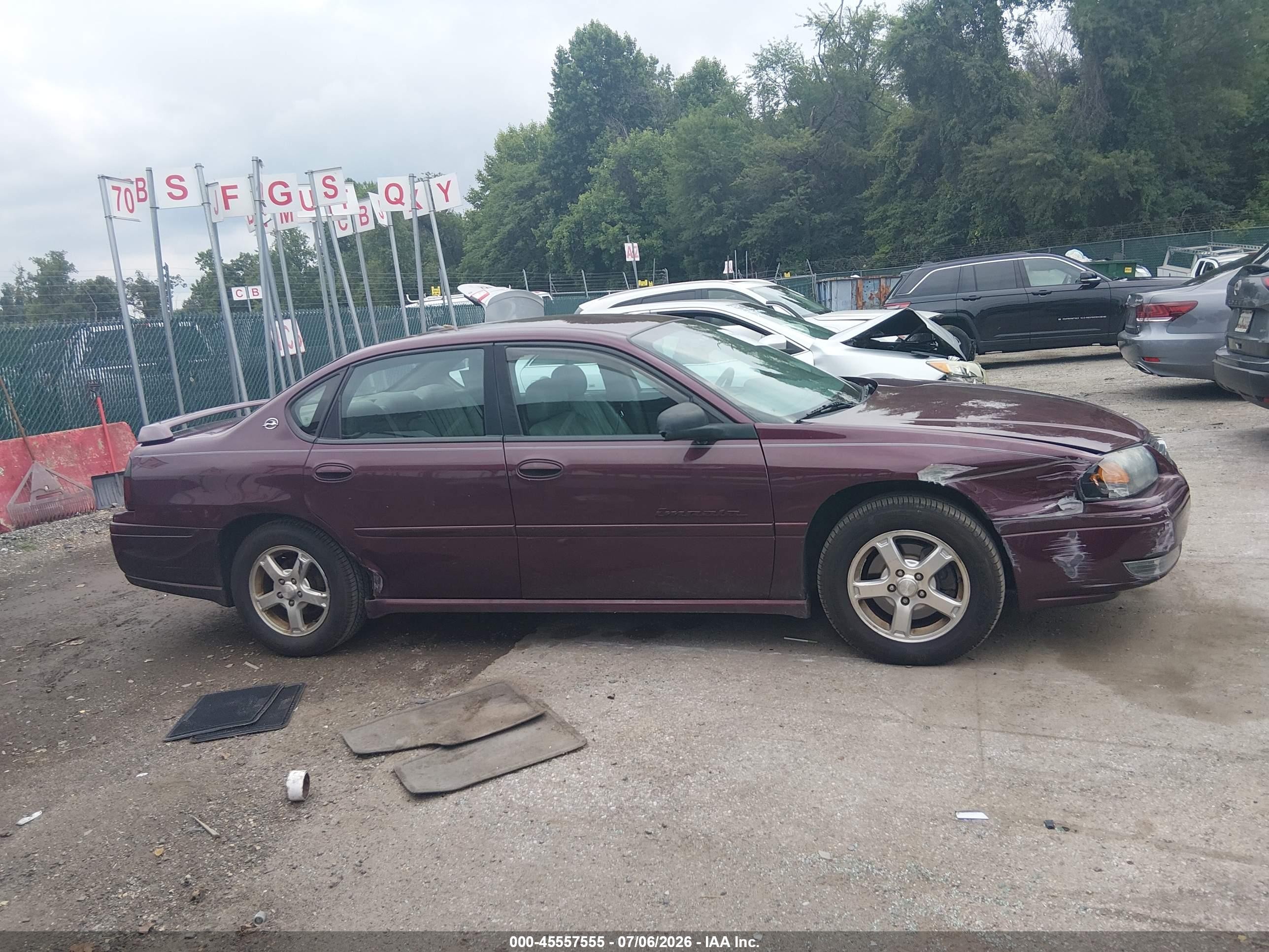 2004 Chevrolet Impala Ls Burgundy vin: 2G1WH55K549254866