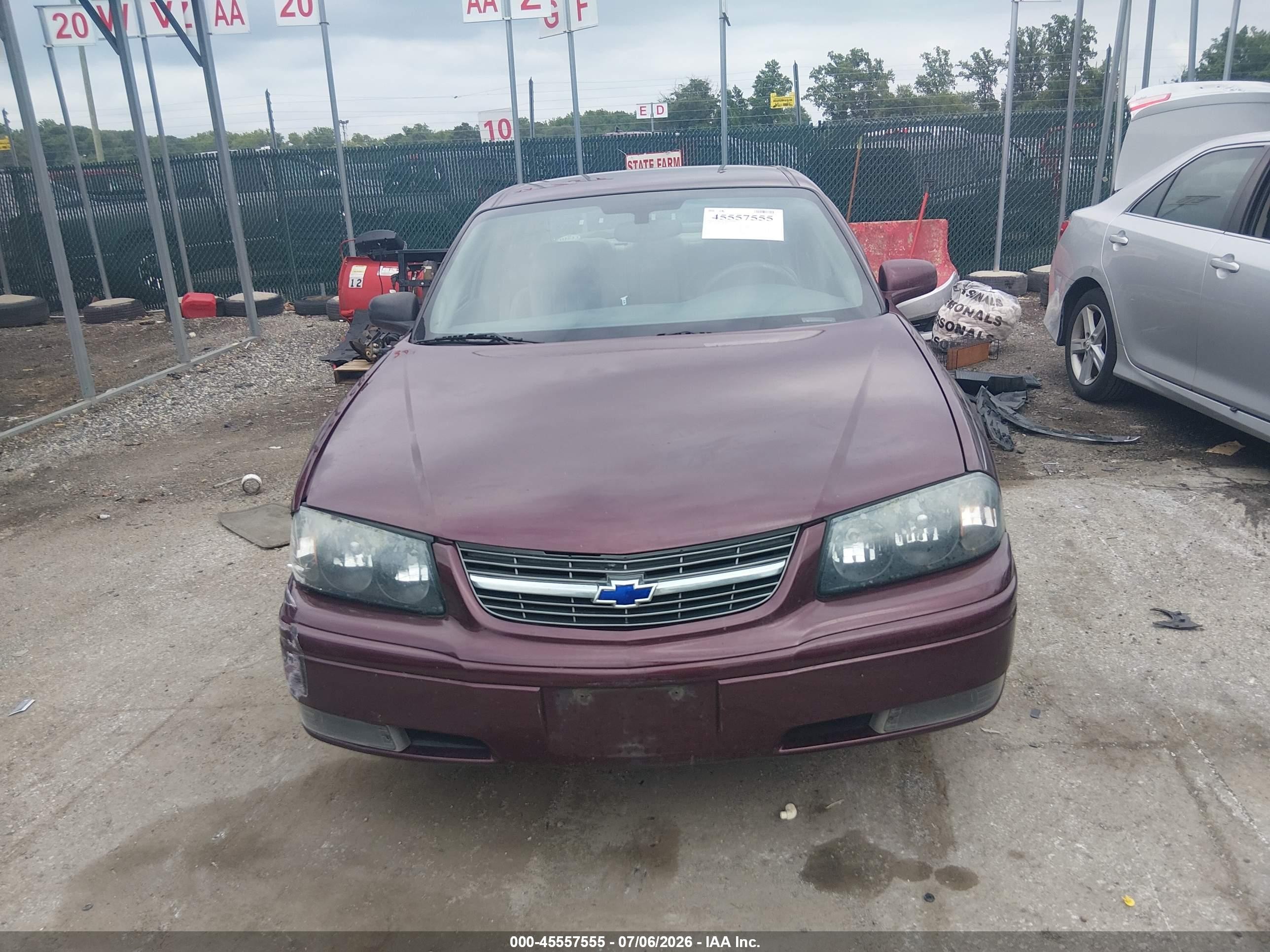 2004 Chevrolet Impala Ls Burgundy vin: 2G1WH55K549254866
