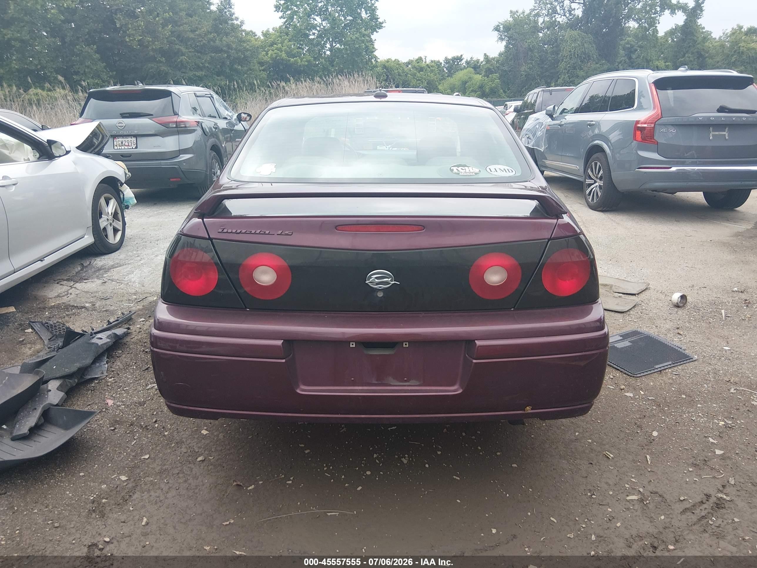 2004 Chevrolet Impala Ls Burgundy vin: 2G1WH55K549254866
