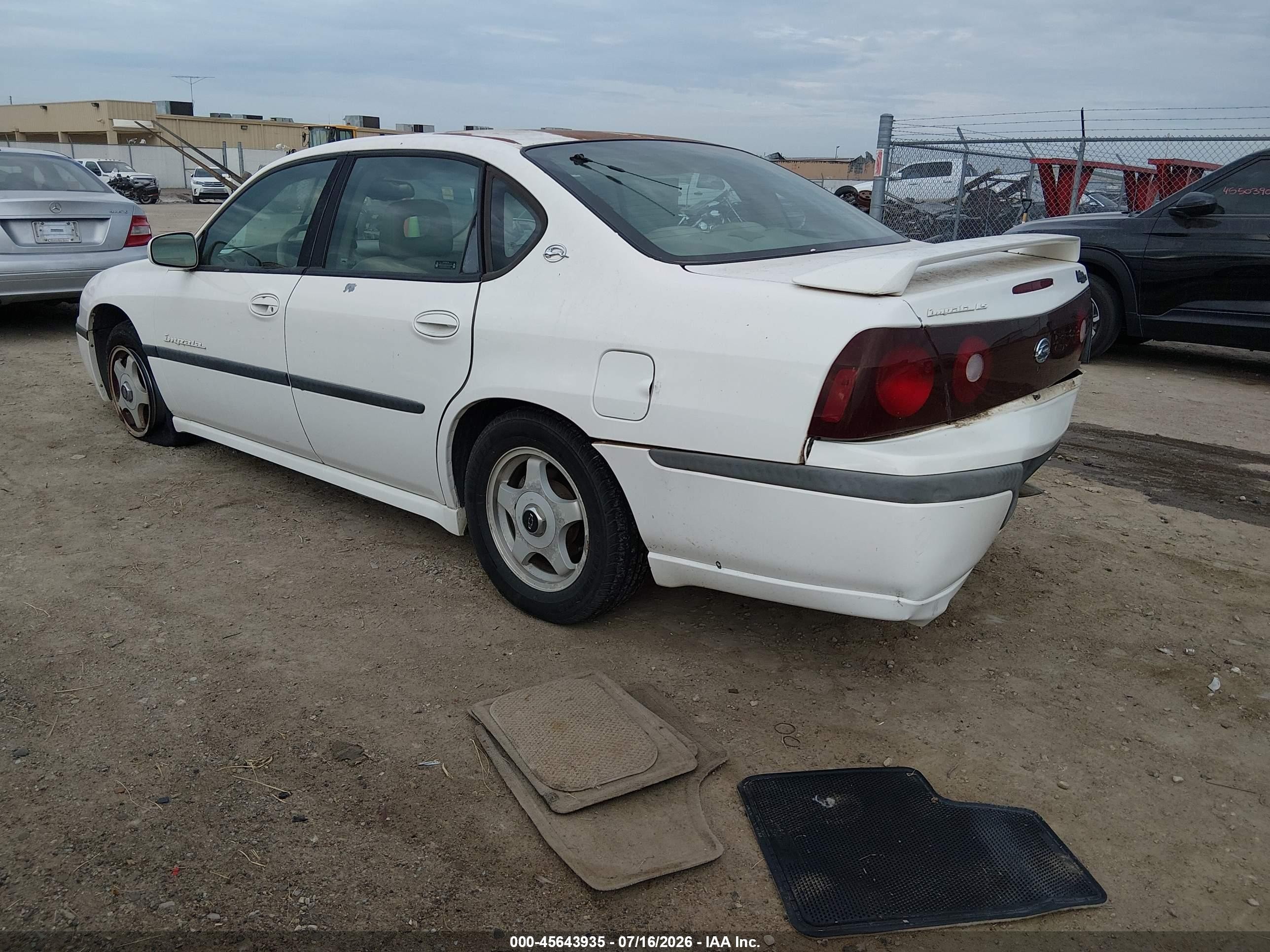 2002 Chevrolet Impala Ls White vin: 2G1WH55K629220352