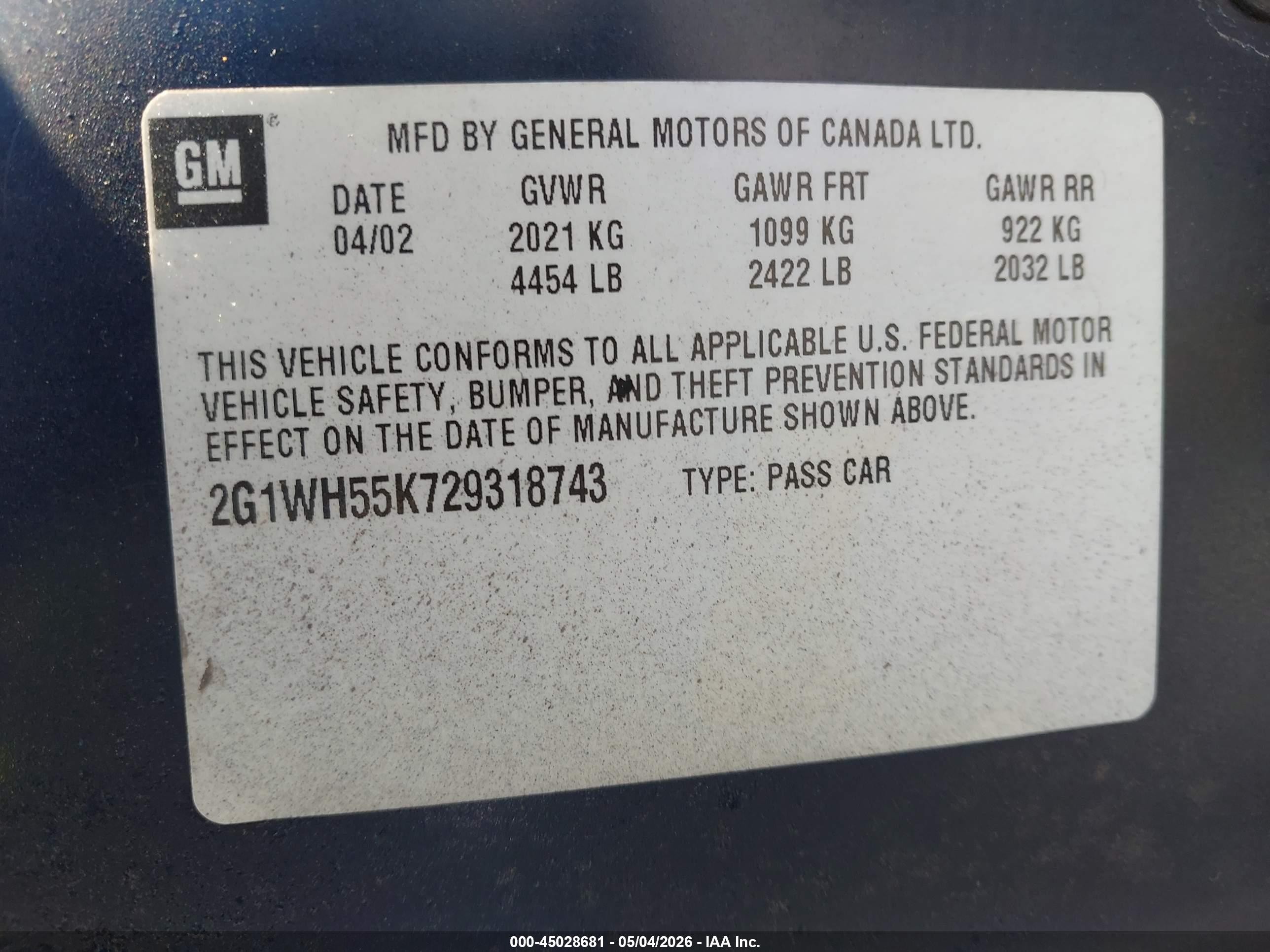 2002 Chevrolet Impala Ls Black vin: 2G1WH55K729318743