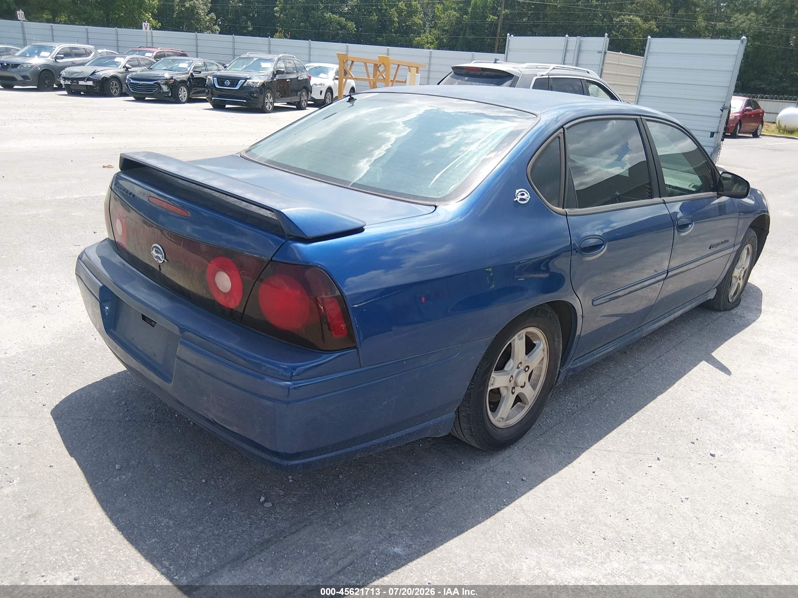 2004 Chevrolet Impala Ls Blue vin: 2G1WH55K949261769