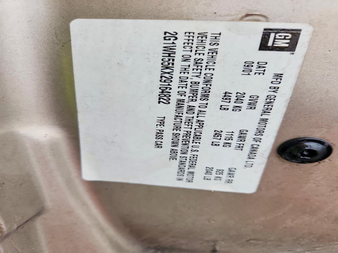 2002 Chevrolet Impala Ls Золотой vin: 2G1WH55KX29164822