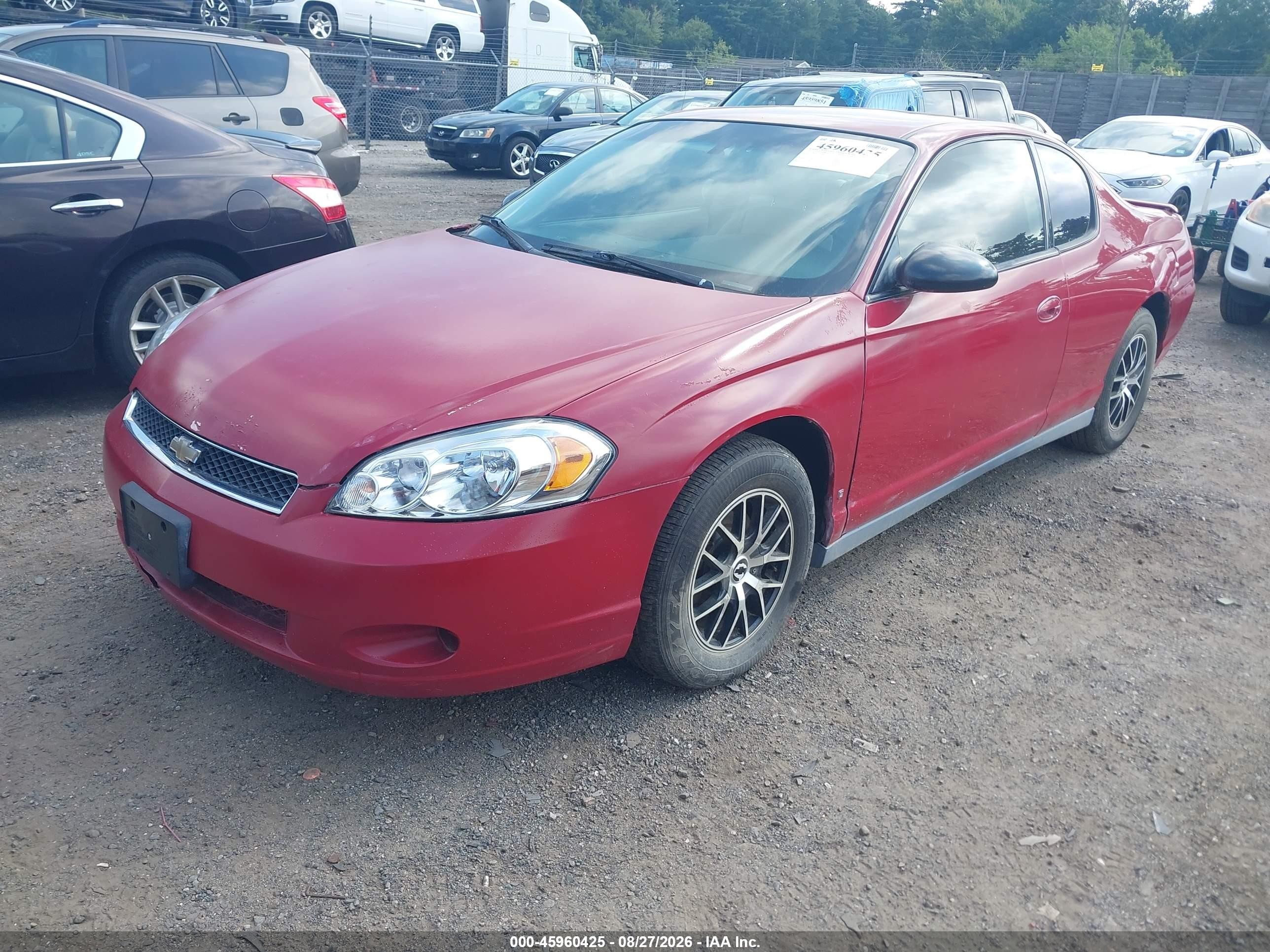 2007 Chevrolet Monte Carlo Ls Red vin: 2G1WJ15K379180610