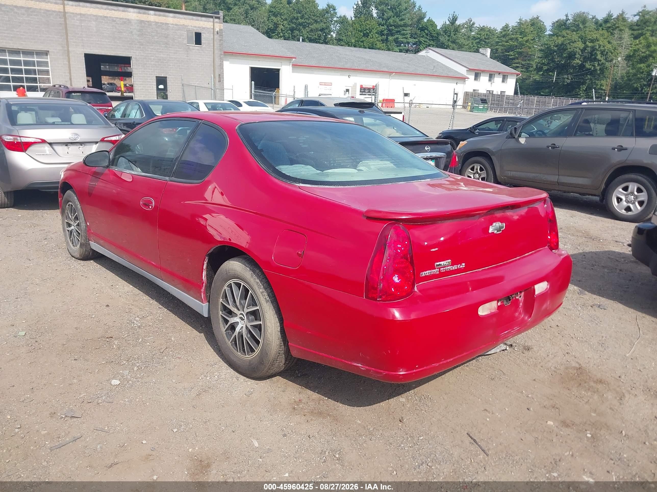 2007 Chevrolet Monte Carlo Ls Red vin: 2G1WJ15K379180610