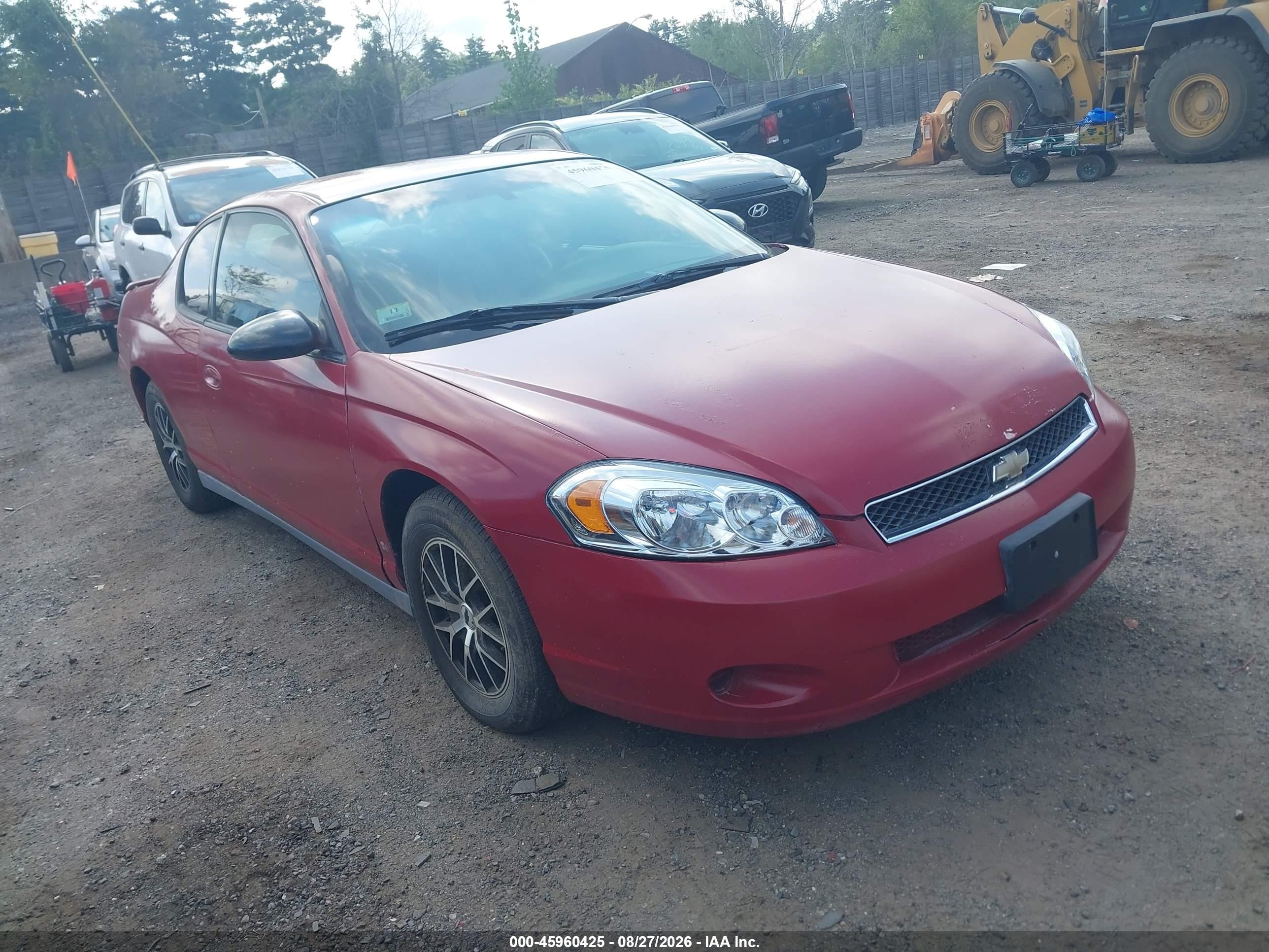 2007 Chevrolet Monte Carlo Ls Красный vin: 2G1WJ15K379180610
