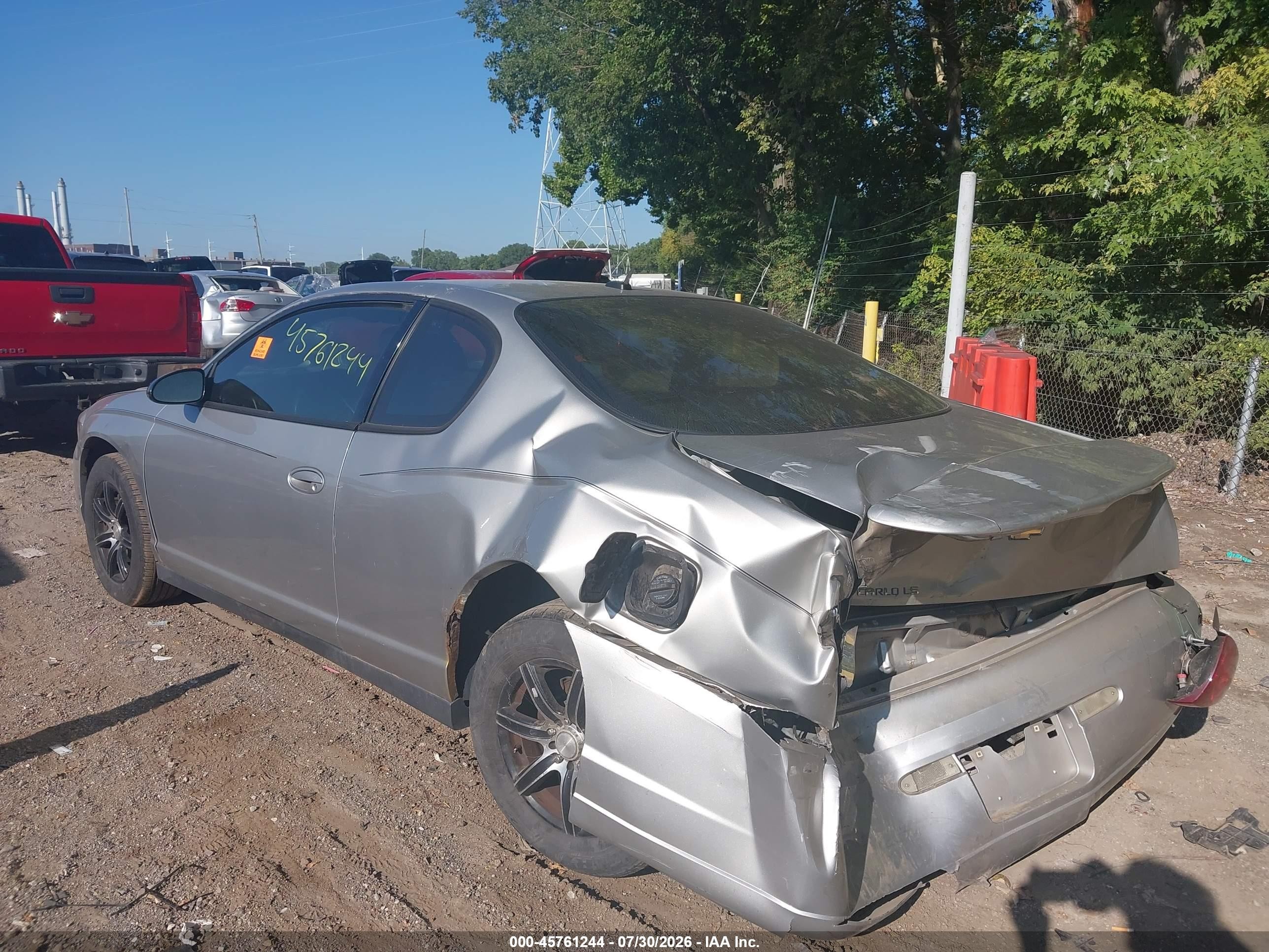 2006 Chevrolet Monte Carlo Ls Серебряный vin: 2G1WJ15K769211128