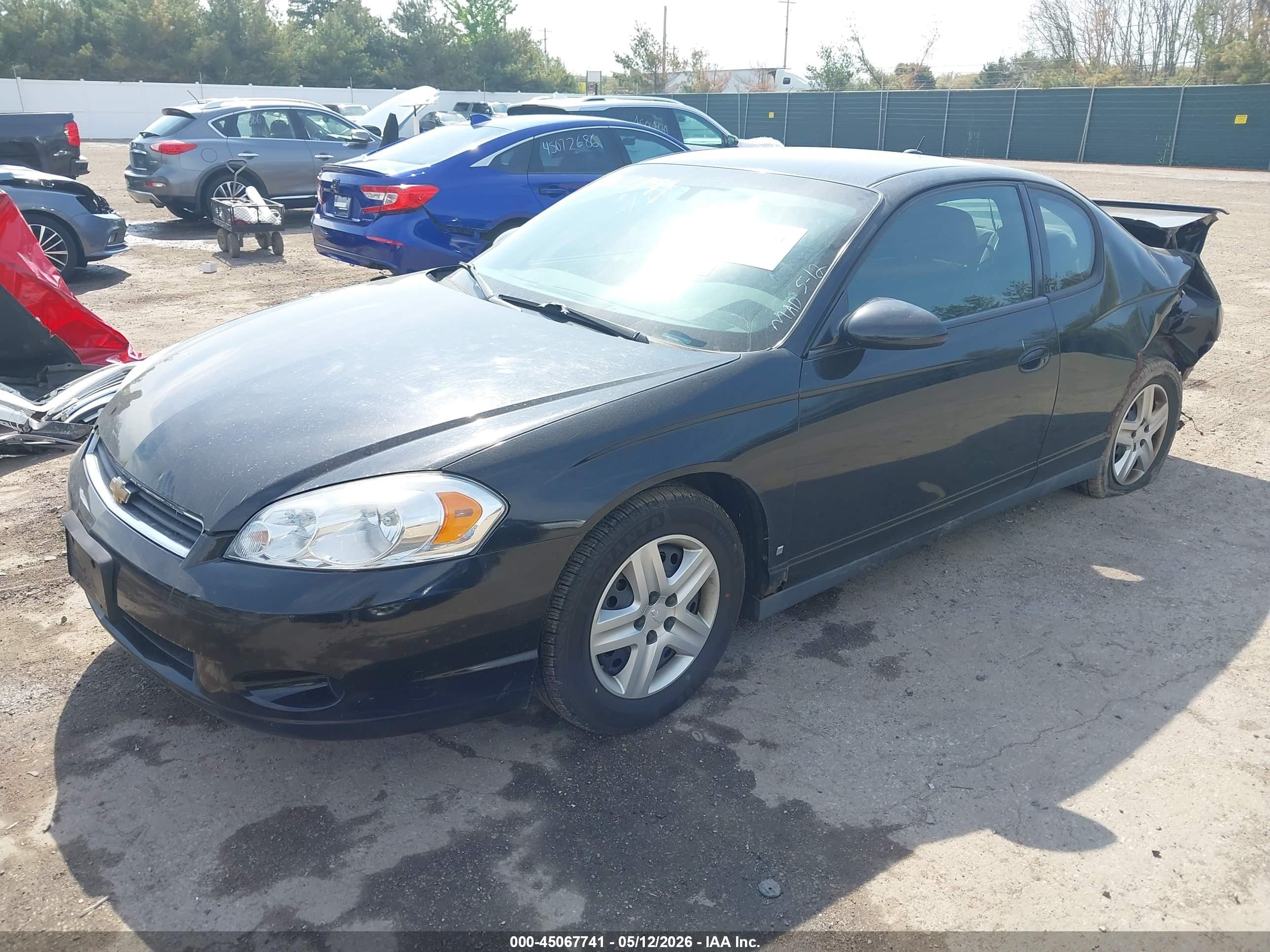 2007 Chevrolet Monte Carlo Ls Black vin: 2G1WJ16K979252361