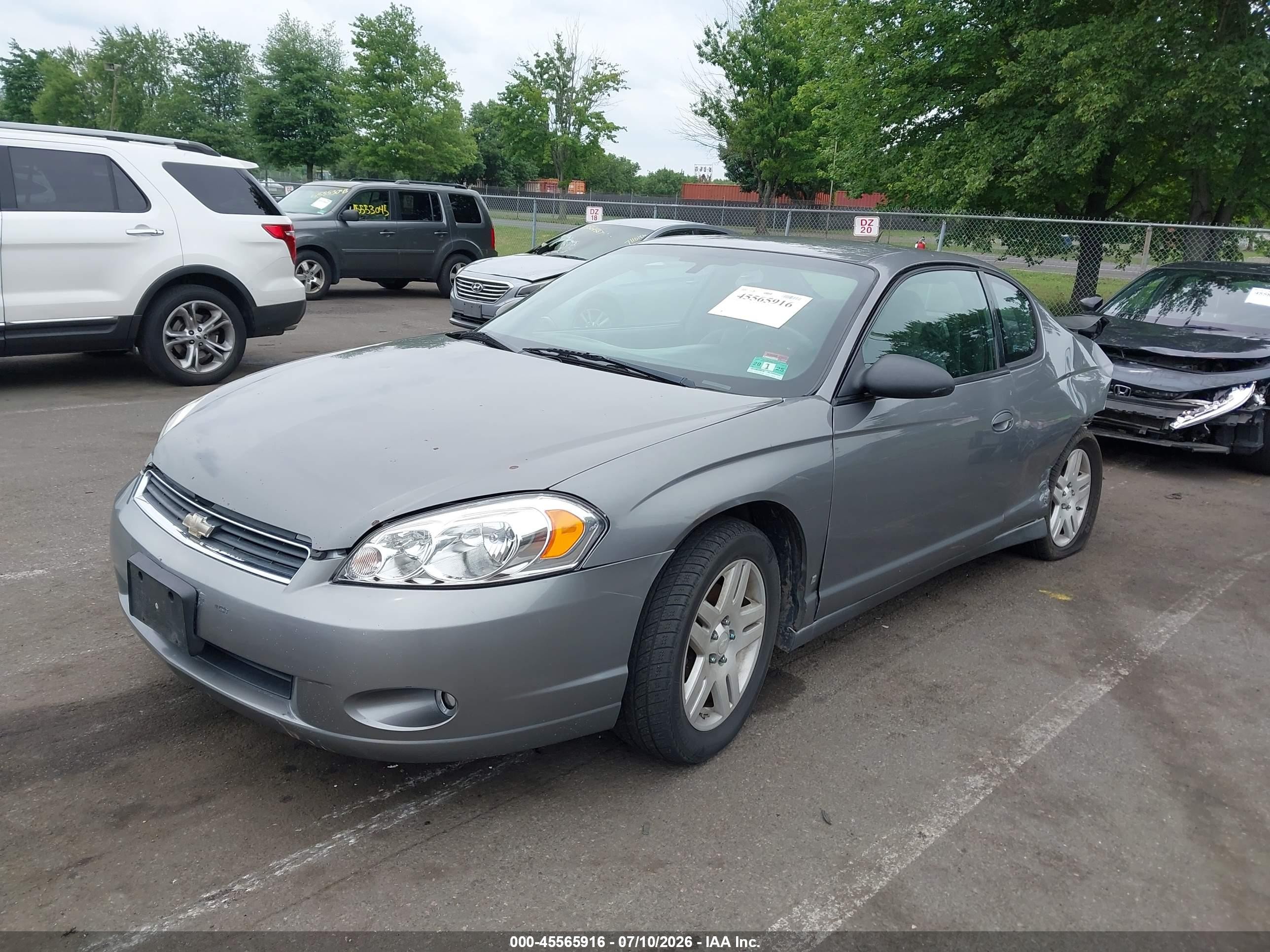 2006 Chevrolet Monte Carlo Lt Gray vin: 2G1WK151X69212634
