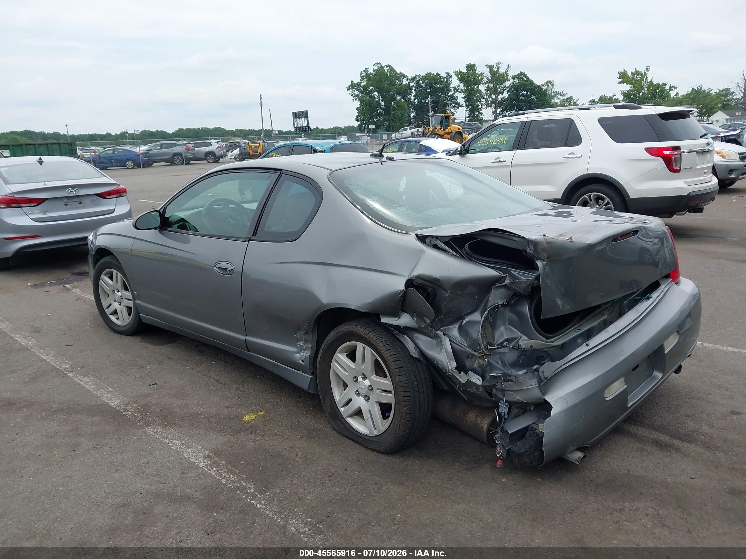 2006 Chevrolet Monte Carlo Lt Gray vin: 2G1WK151X69212634