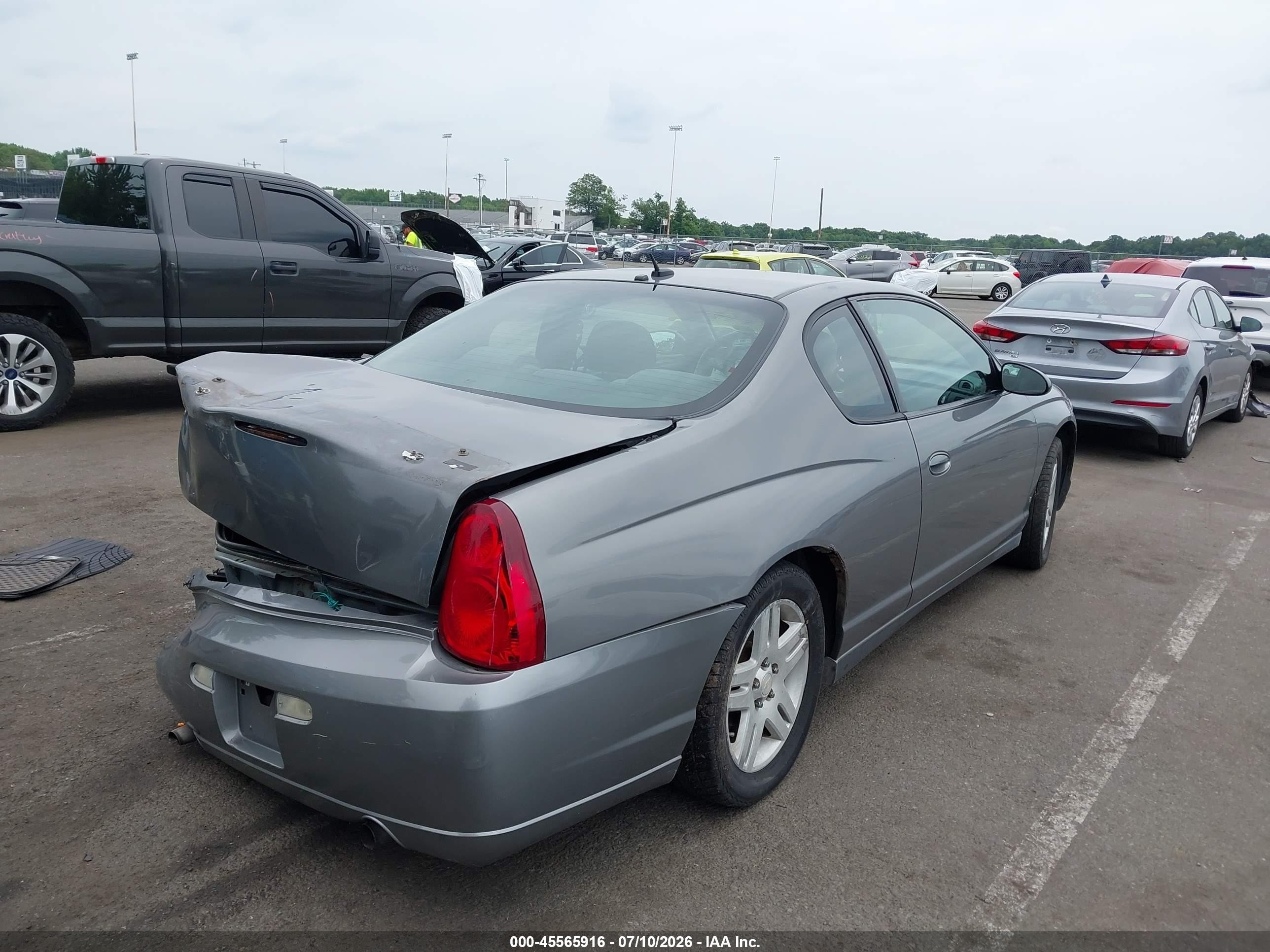 2006 Chevrolet Monte Carlo Lt Gray vin: 2G1WK151X69212634