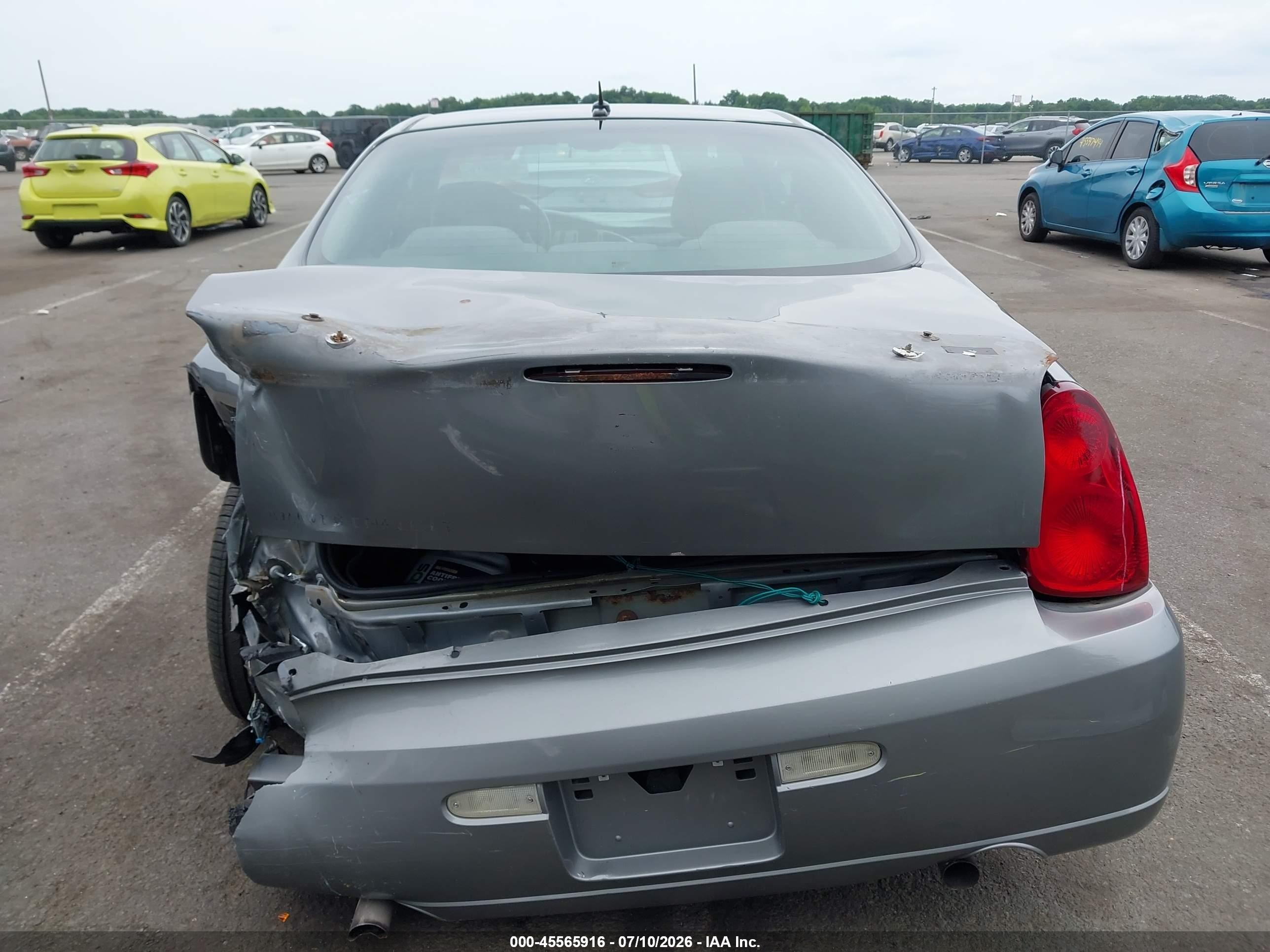 2006 Chevrolet Monte Carlo Lt Gray vin: 2G1WK151X69212634