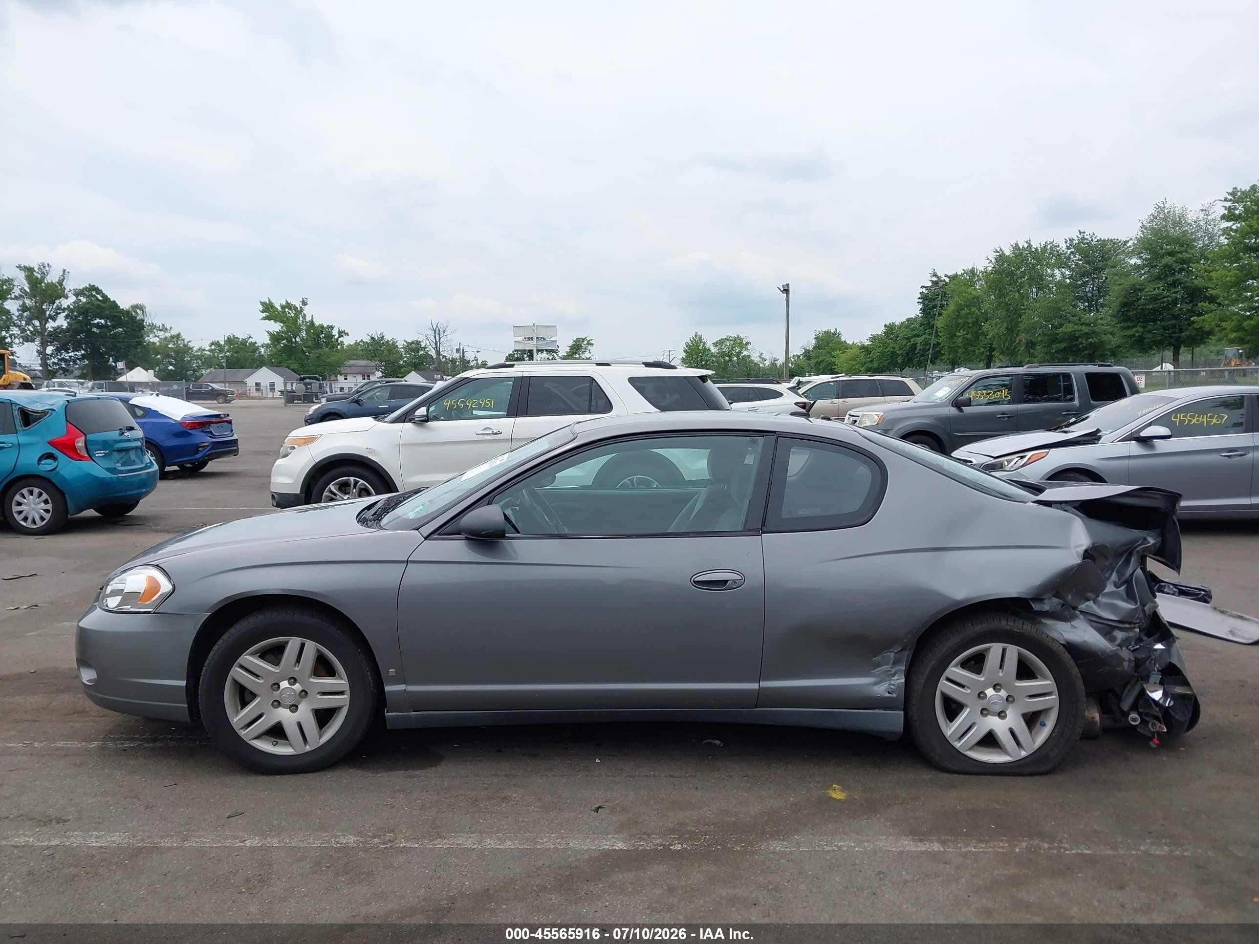 2006 Chevrolet Monte Carlo Lt Gray vin: 2G1WK151X69212634