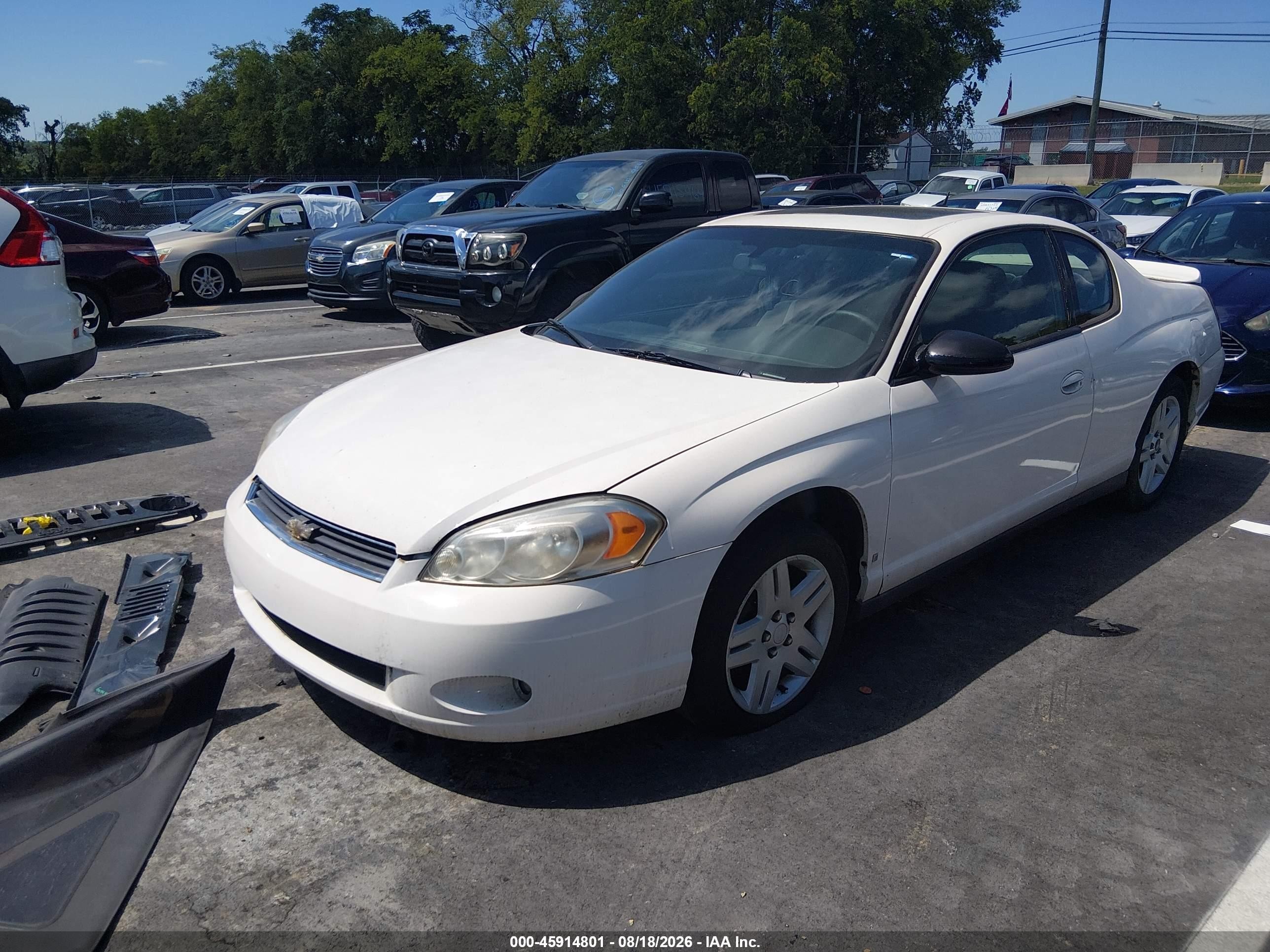 2006 Chevrolet Monte Carlo Lt White vin: 2G1WK151X69338301