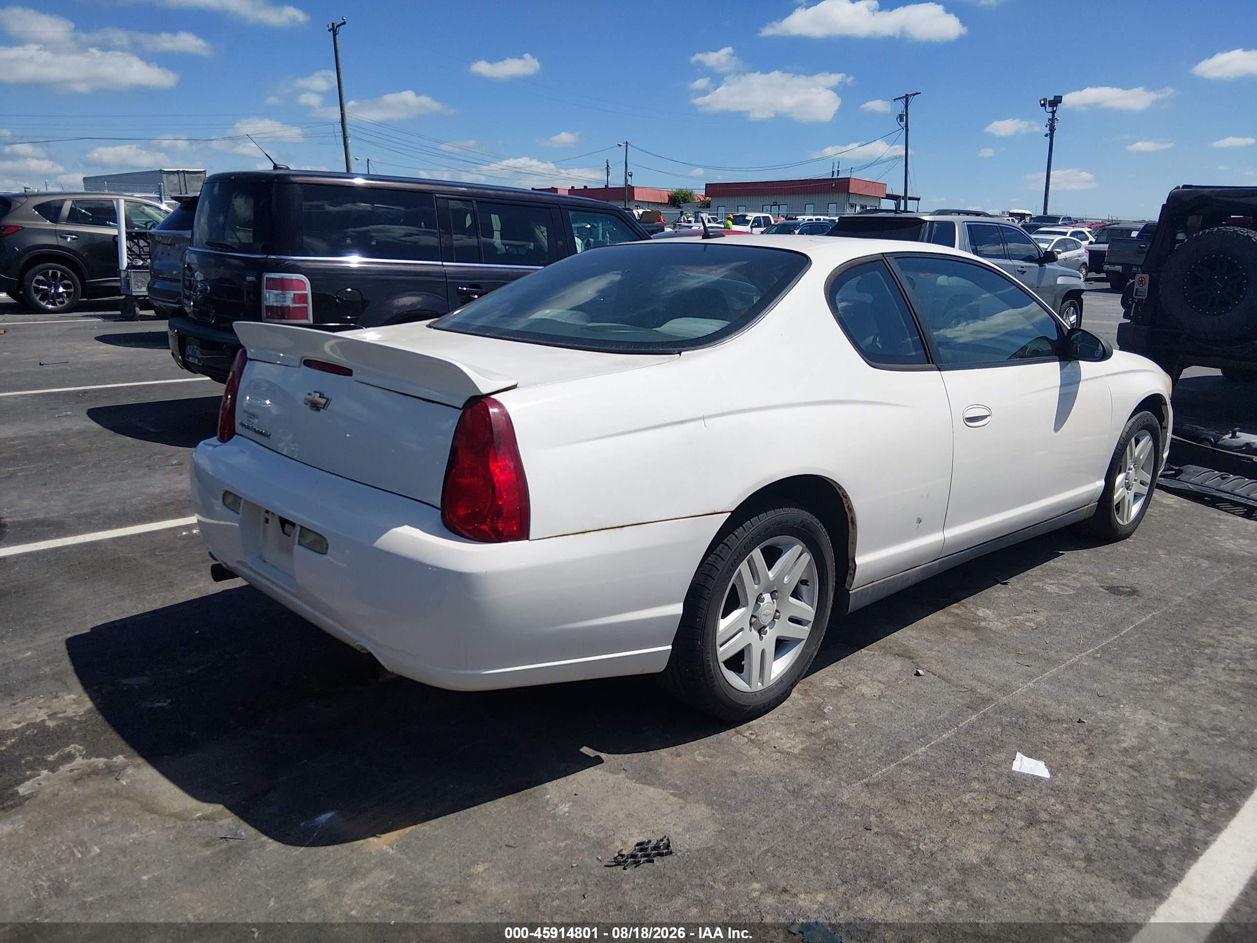 2006 Chevrolet Monte Carlo Lt White vin: 2G1WK151X69338301