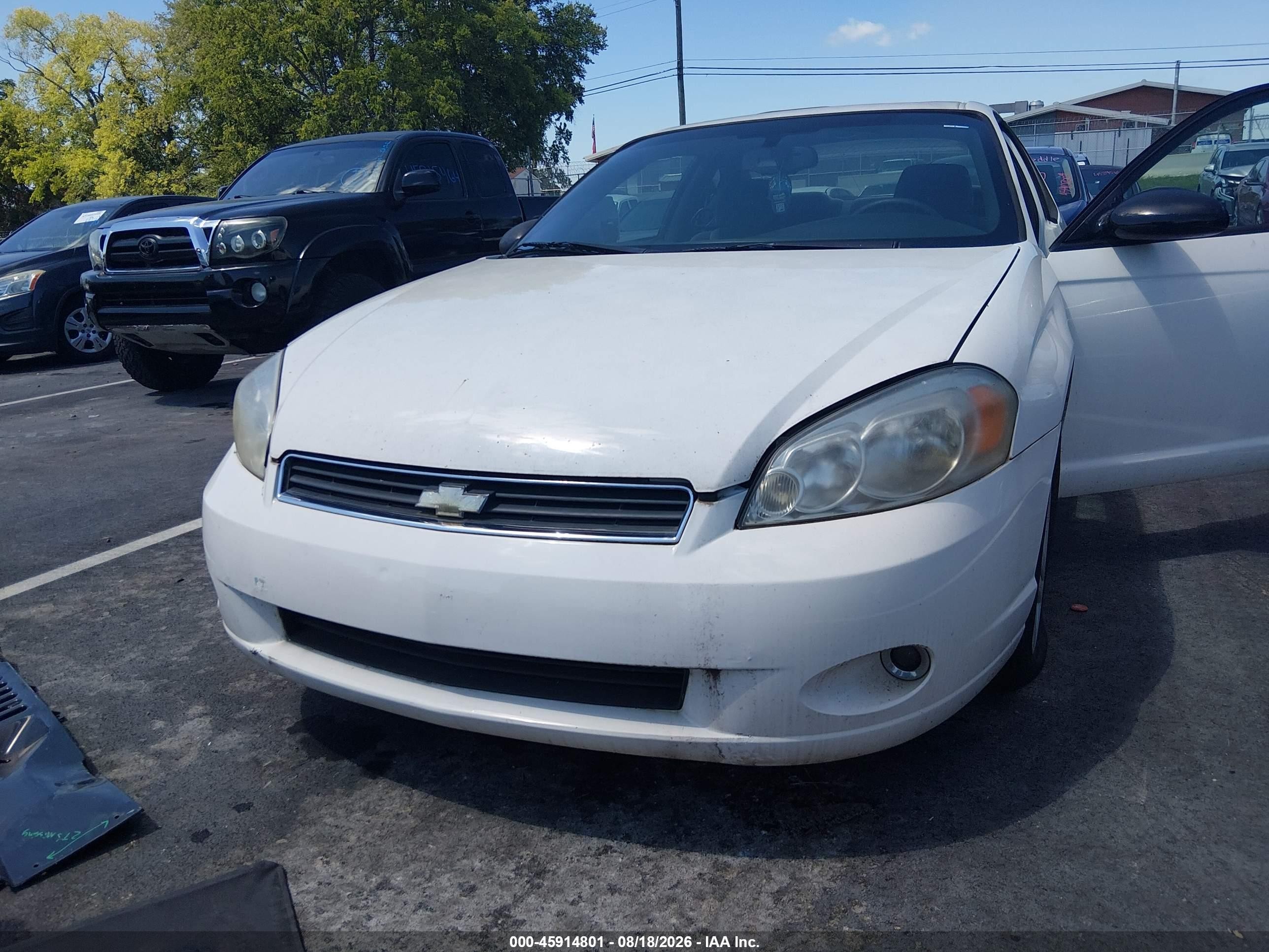 2006 Chevrolet Monte Carlo Lt White vin: 2G1WK151X69338301