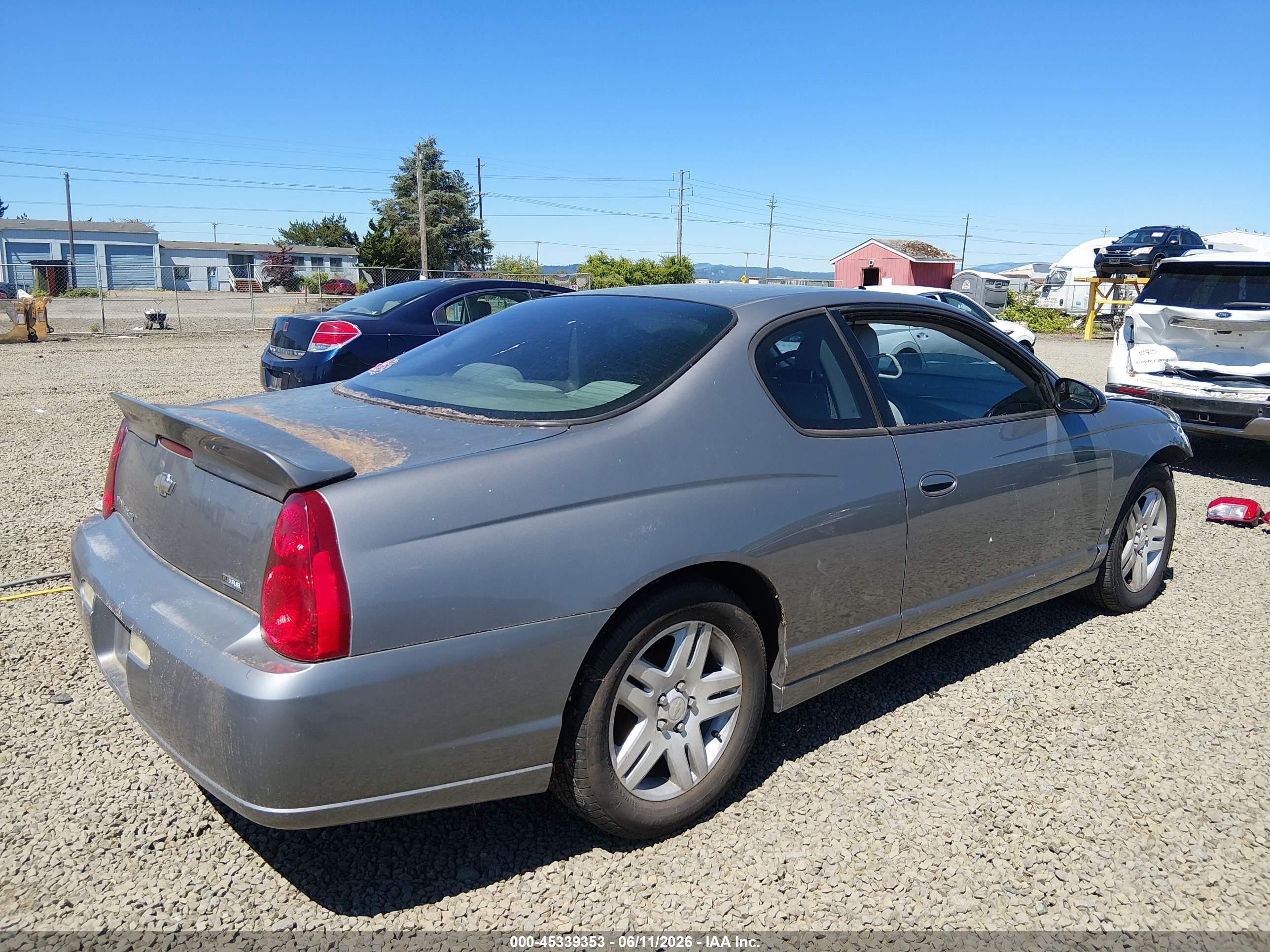 2007 Chevrolet Monte Carlo Lt Silver vin: 2G1WK15KX79117601