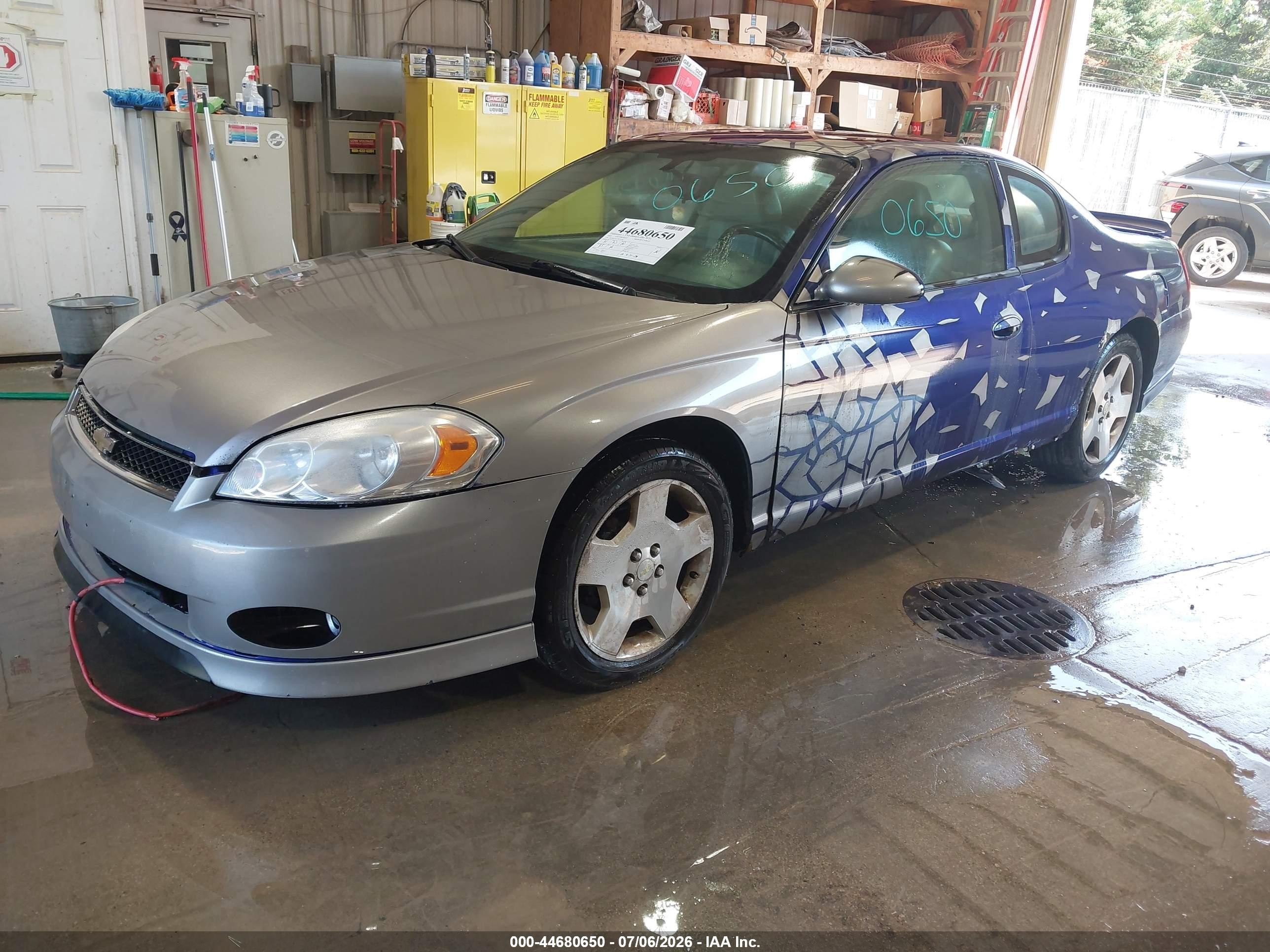 2007 Chevrolet Monte Carlo Ss Blue vin: 2G1WL15C179175148