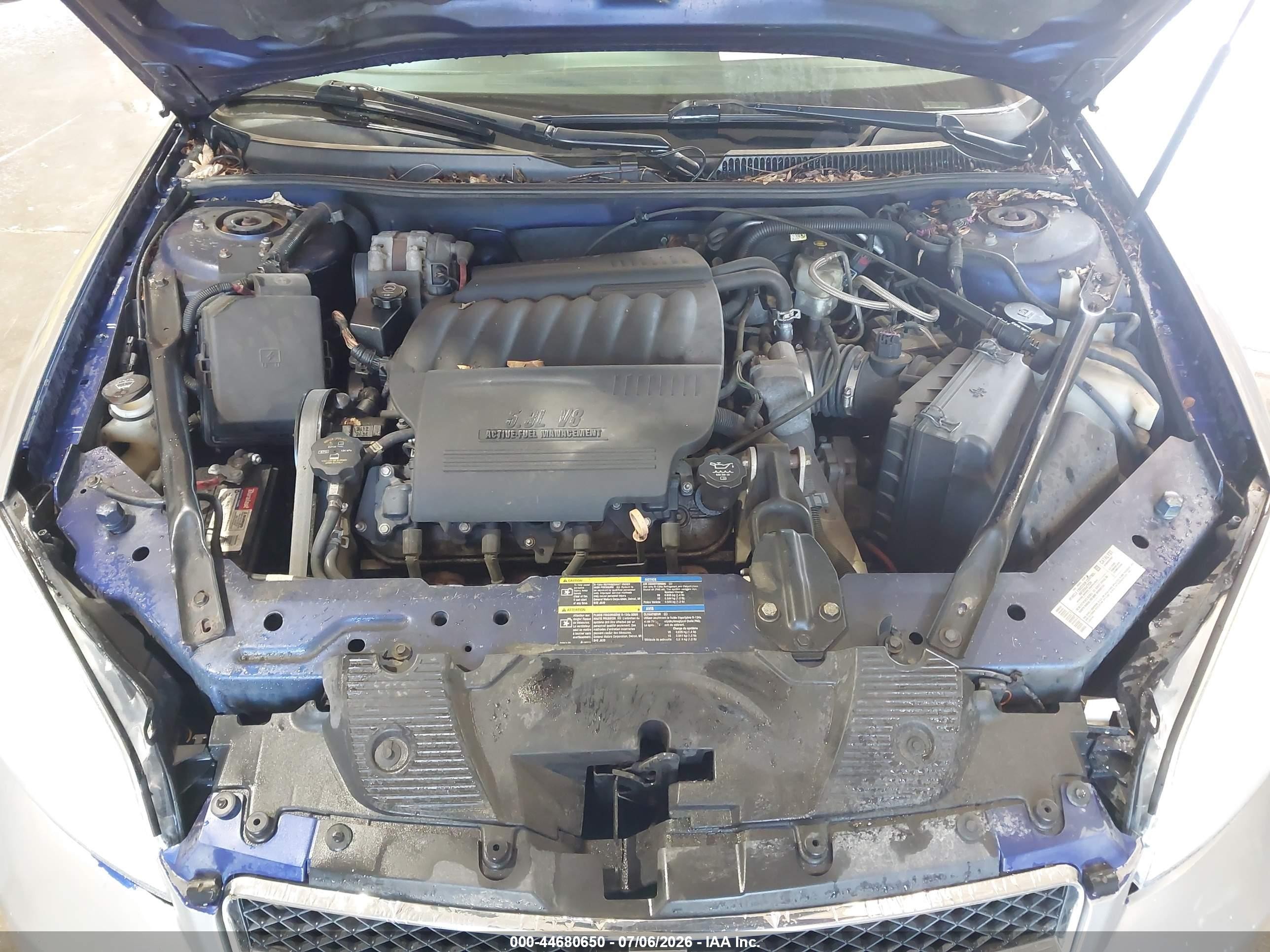 2007 Chevrolet Monte Carlo Ss Blue vin: 2G1WL15C179175148