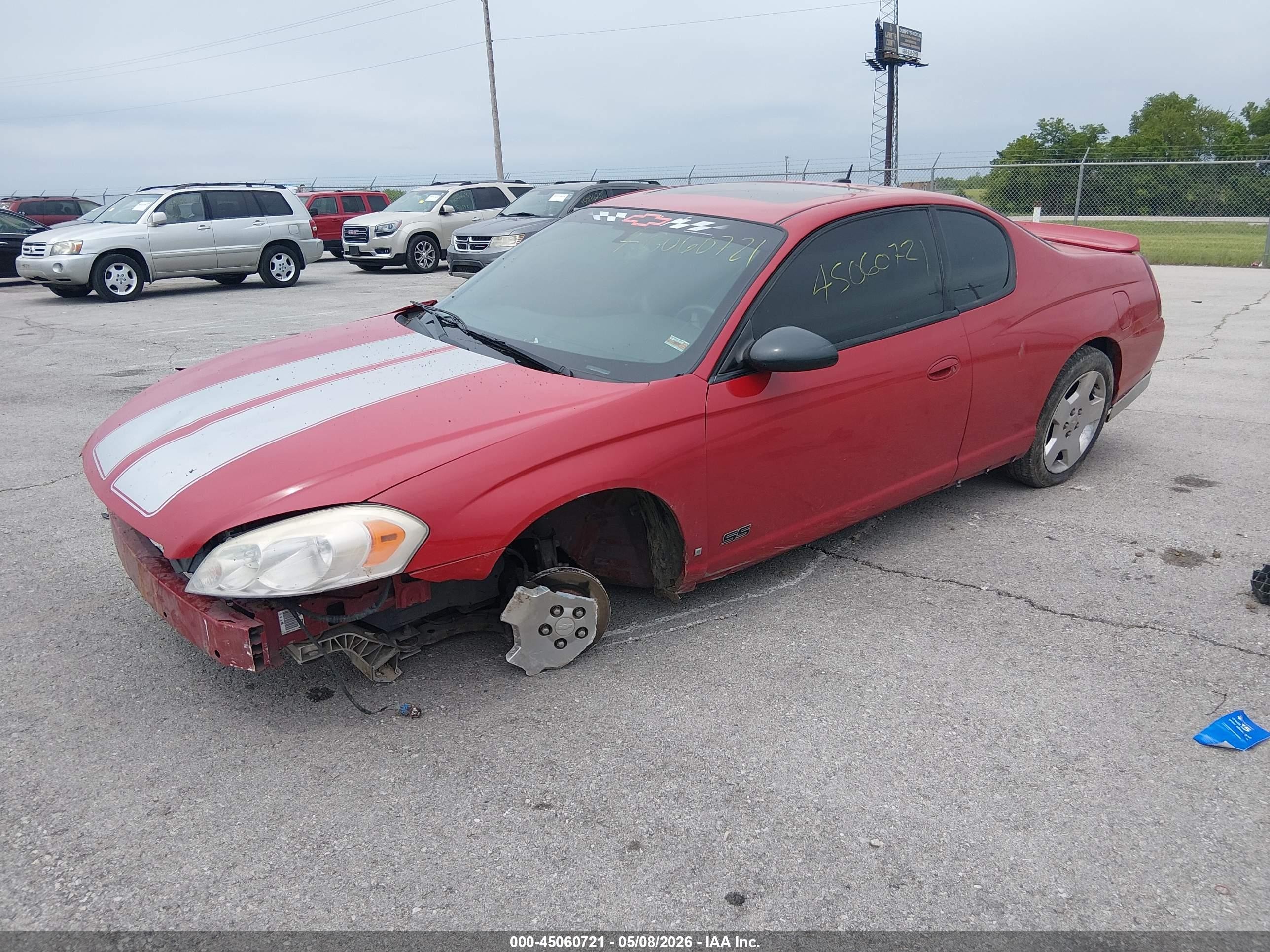 2007 Chevrolet Monte Carlo Ss Red vin: 2G1WL15C579394601