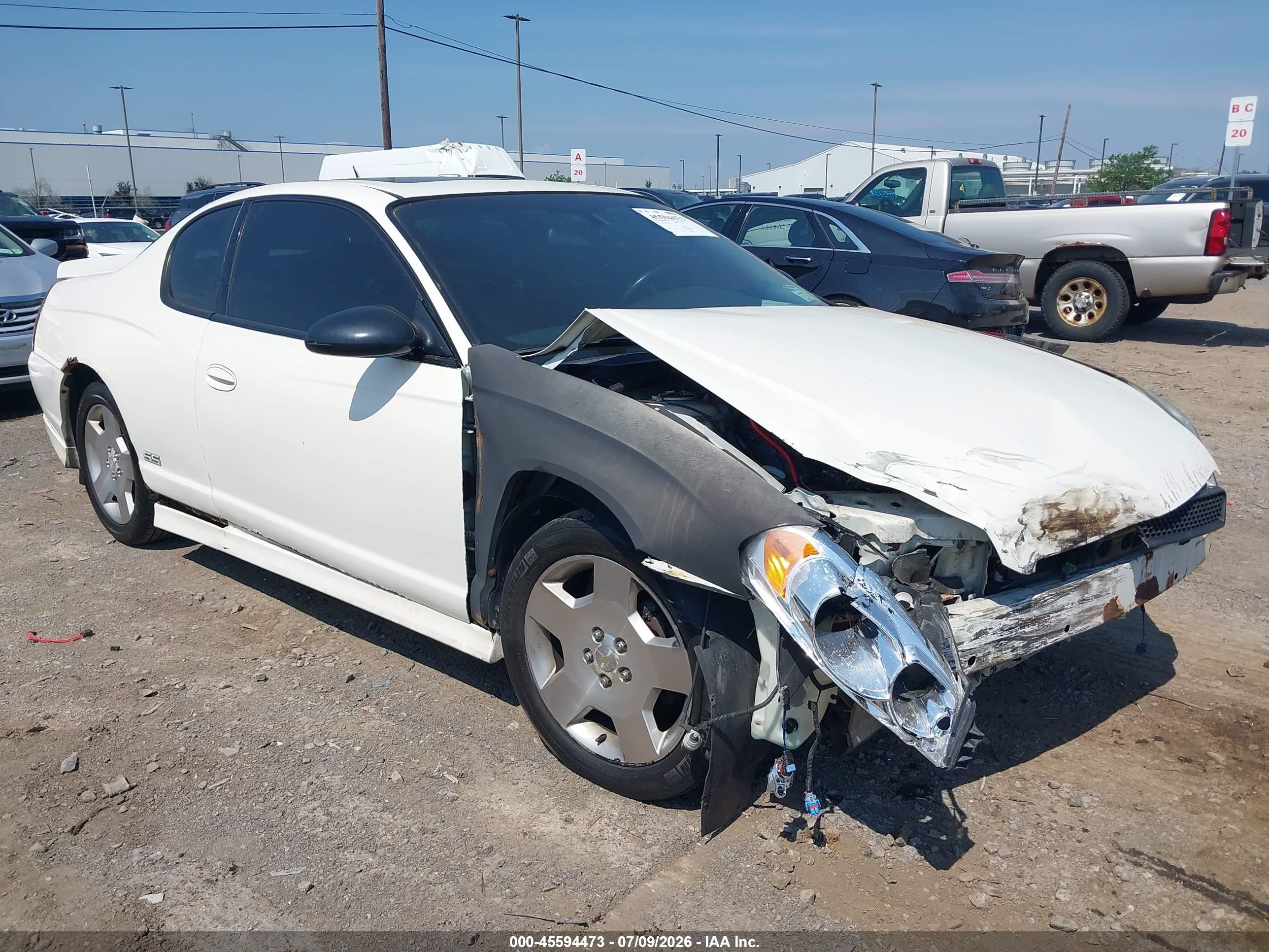 2007 Chevrolet Monte Carlo Ss Белый vin: 2G1WL15C779418798