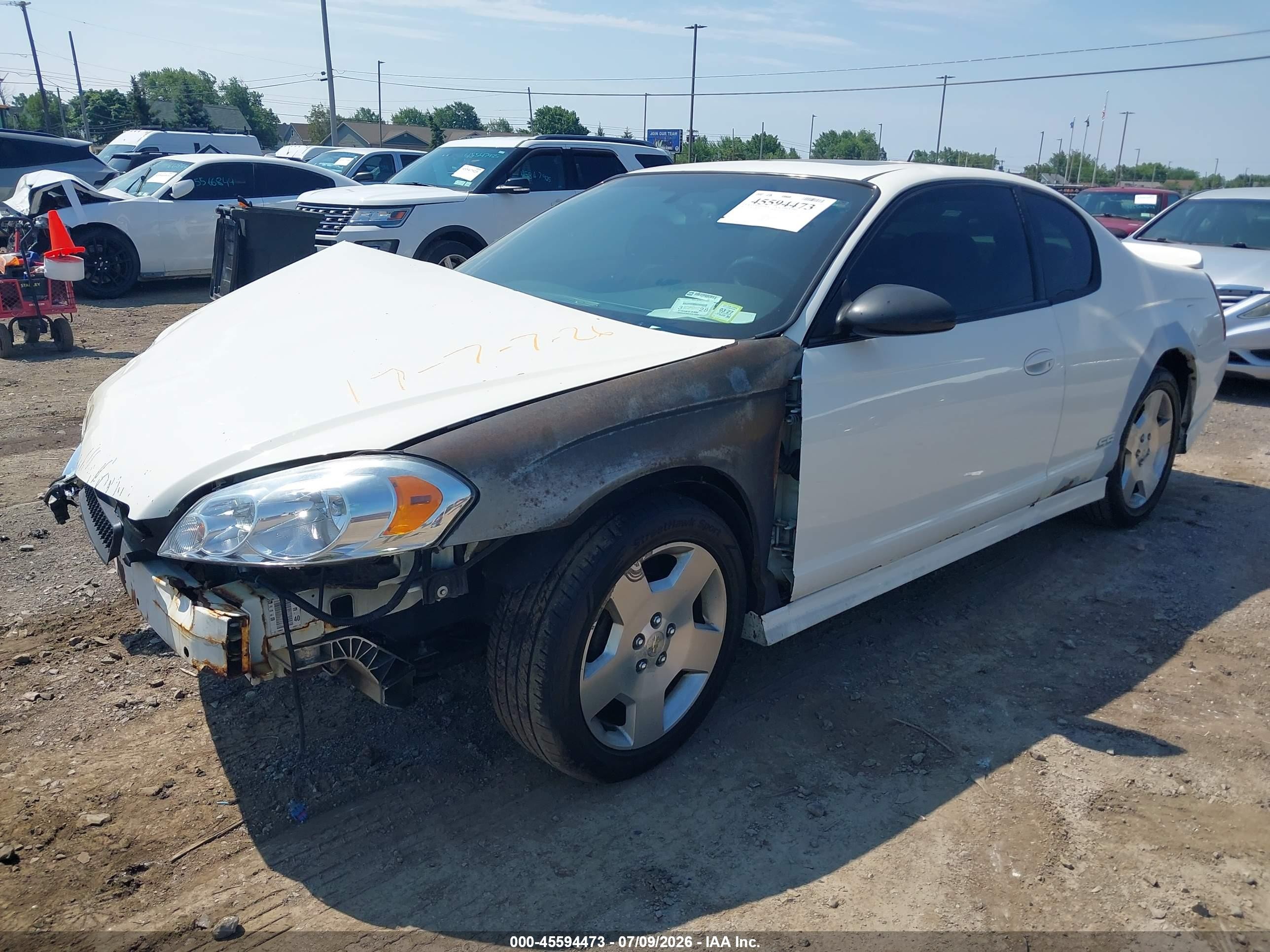 2007 Chevrolet Monte Carlo Ss Белый vin: 2G1WL15C779418798