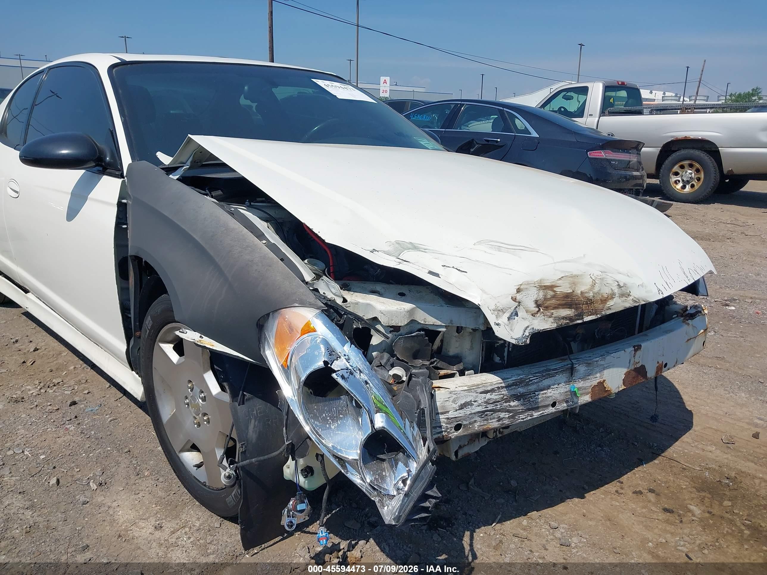 2007 Chevrolet Monte Carlo Ss Белый vin: 2G1WL15C779418798