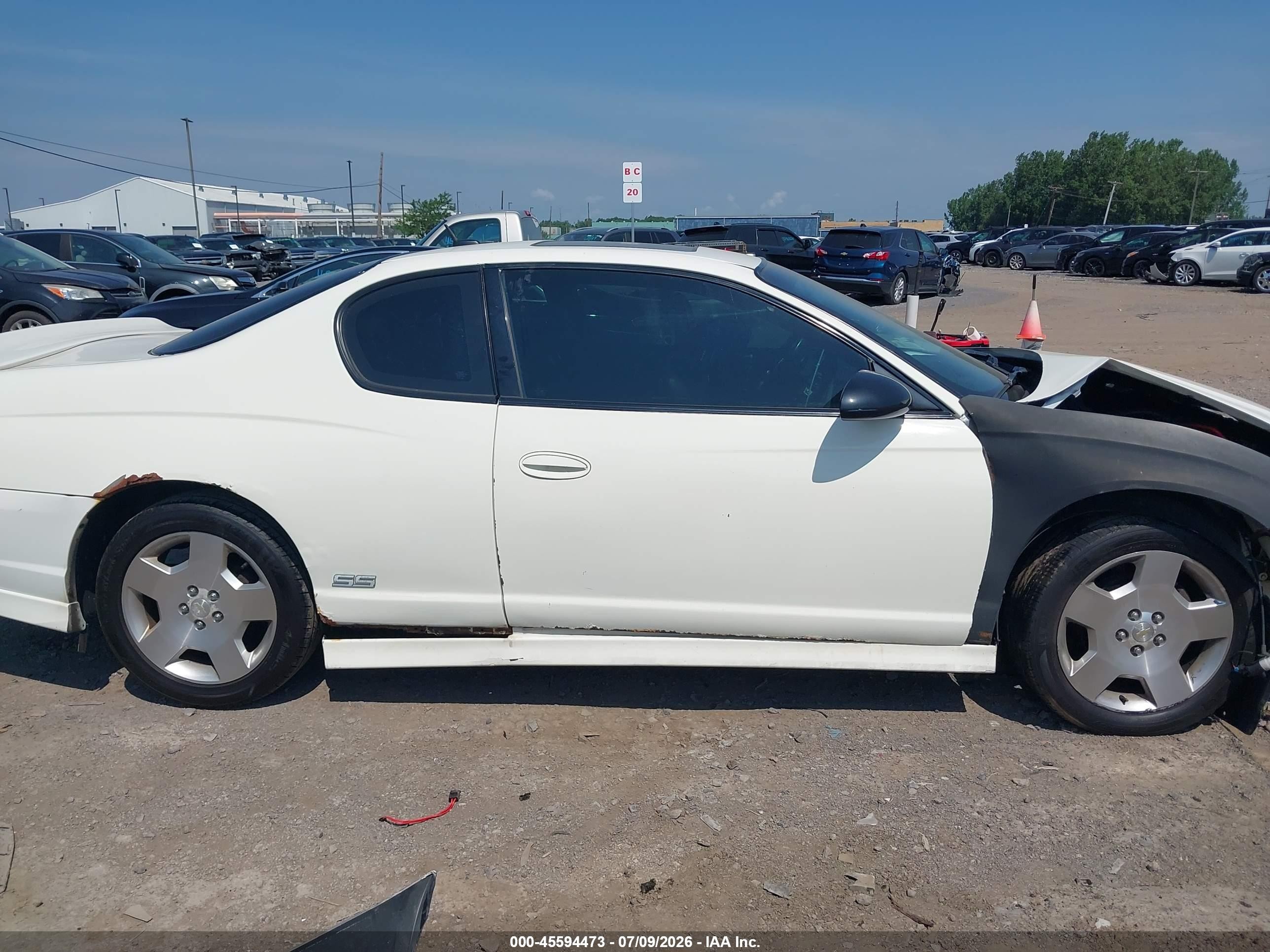 2007 Chevrolet Monte Carlo Ss Белый vin: 2G1WL15C779418798