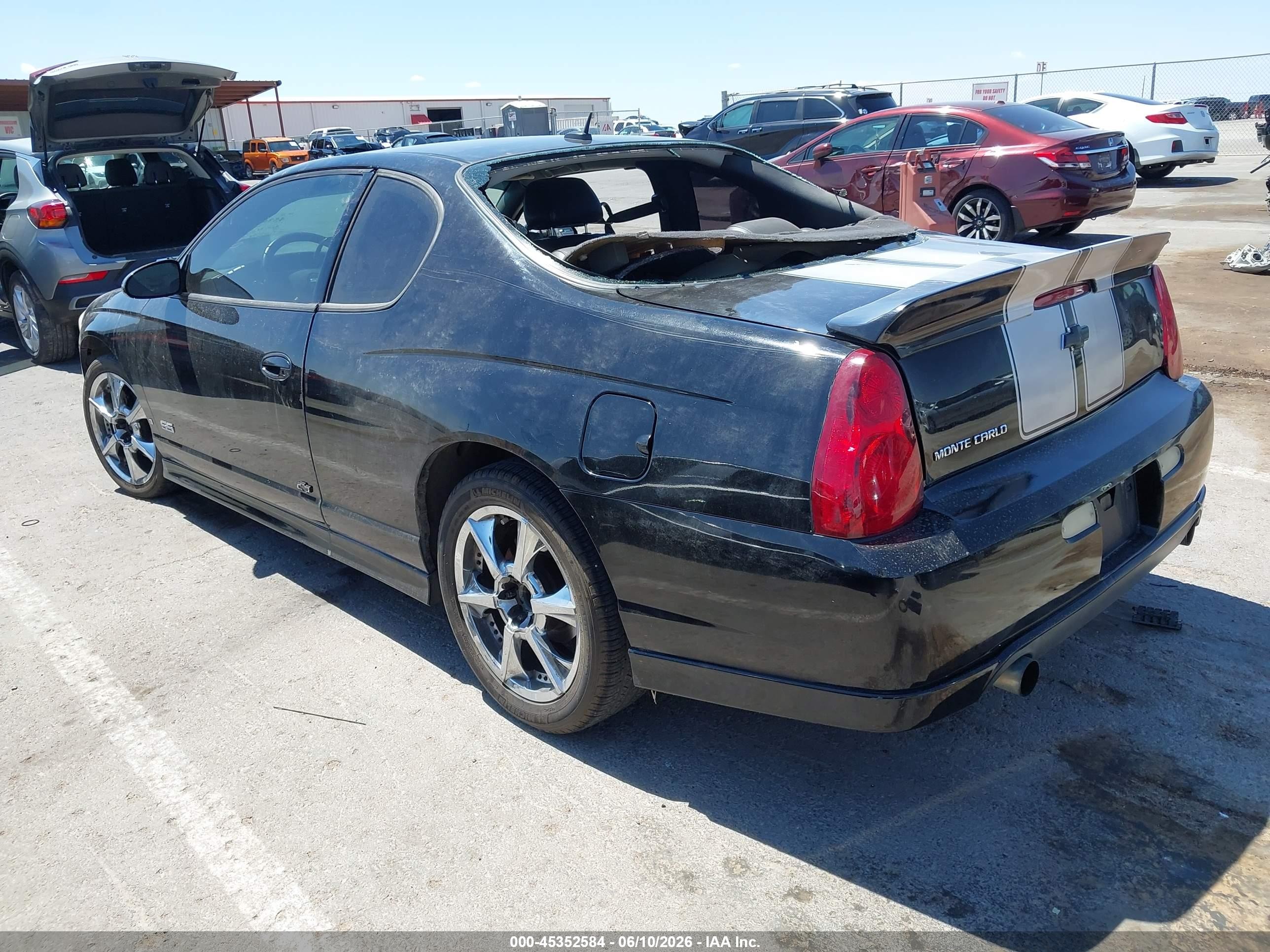 2007 Chevrolet Monte Carlo Ss Black vin: 2G1WL15C879101015