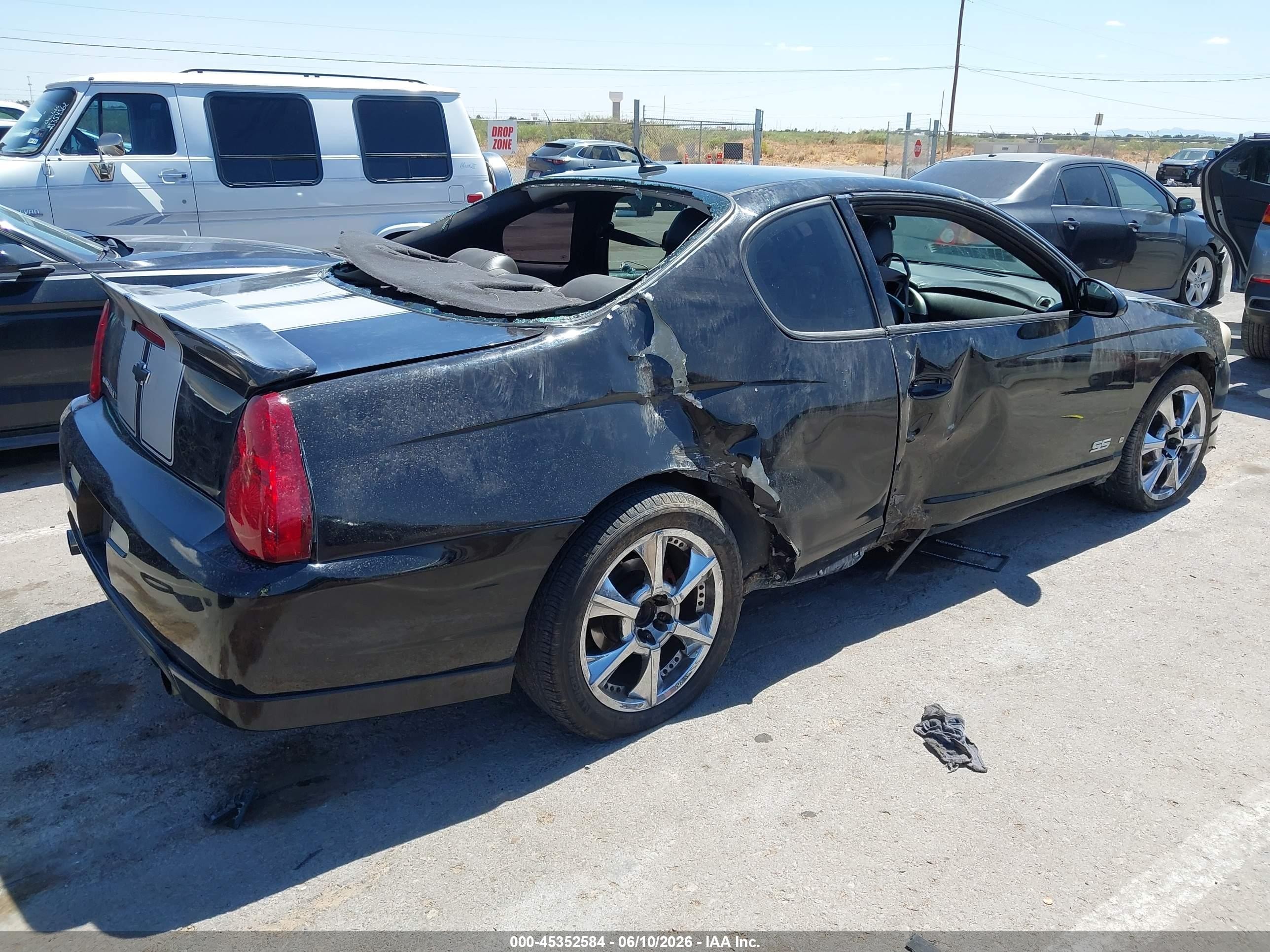 2007 Chevrolet Monte Carlo Ss Black vin: 2G1WL15C879101015