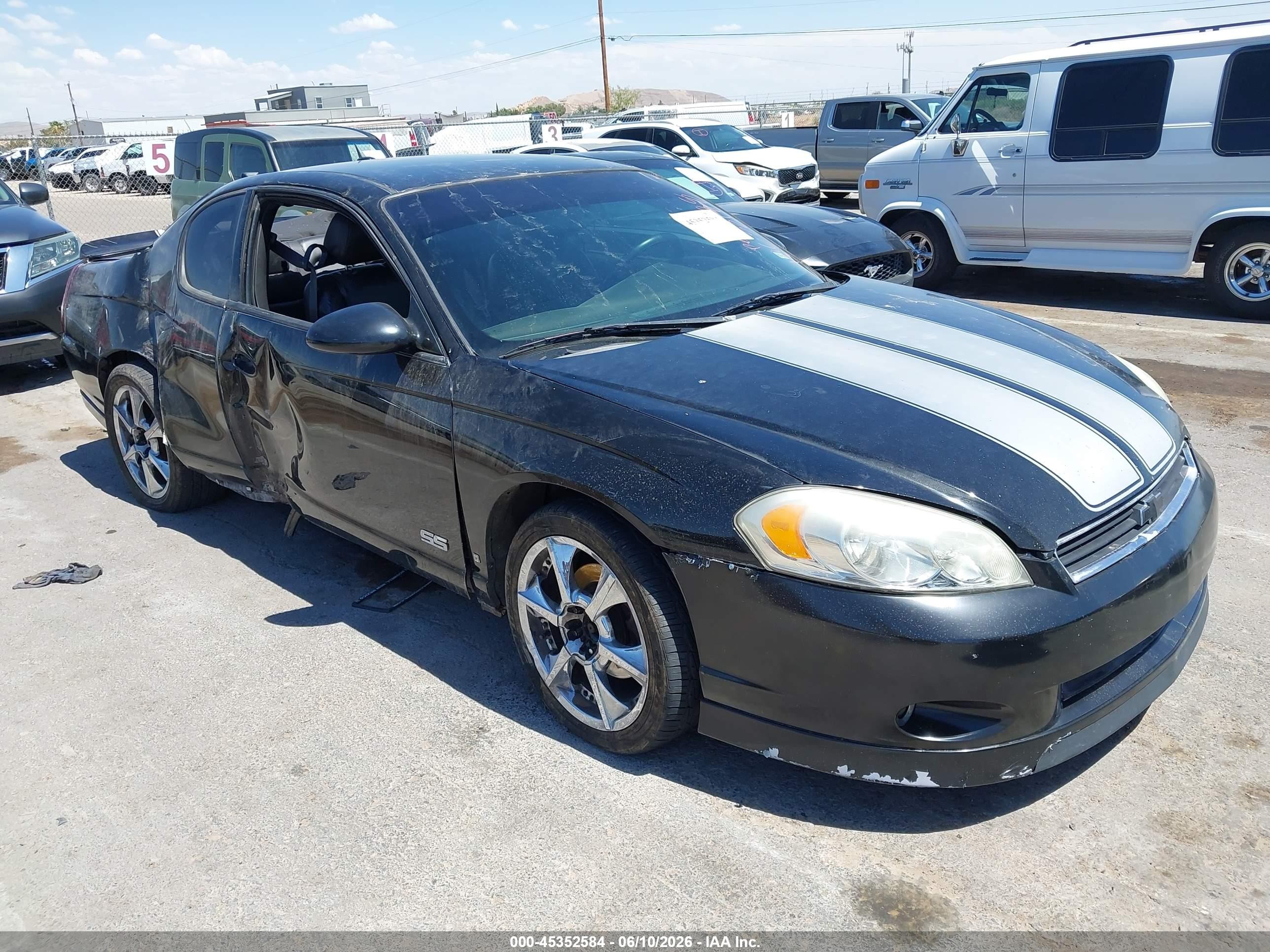 2007 Chevrolet Monte Carlo Ss Black vin: 2G1WL15C879101015