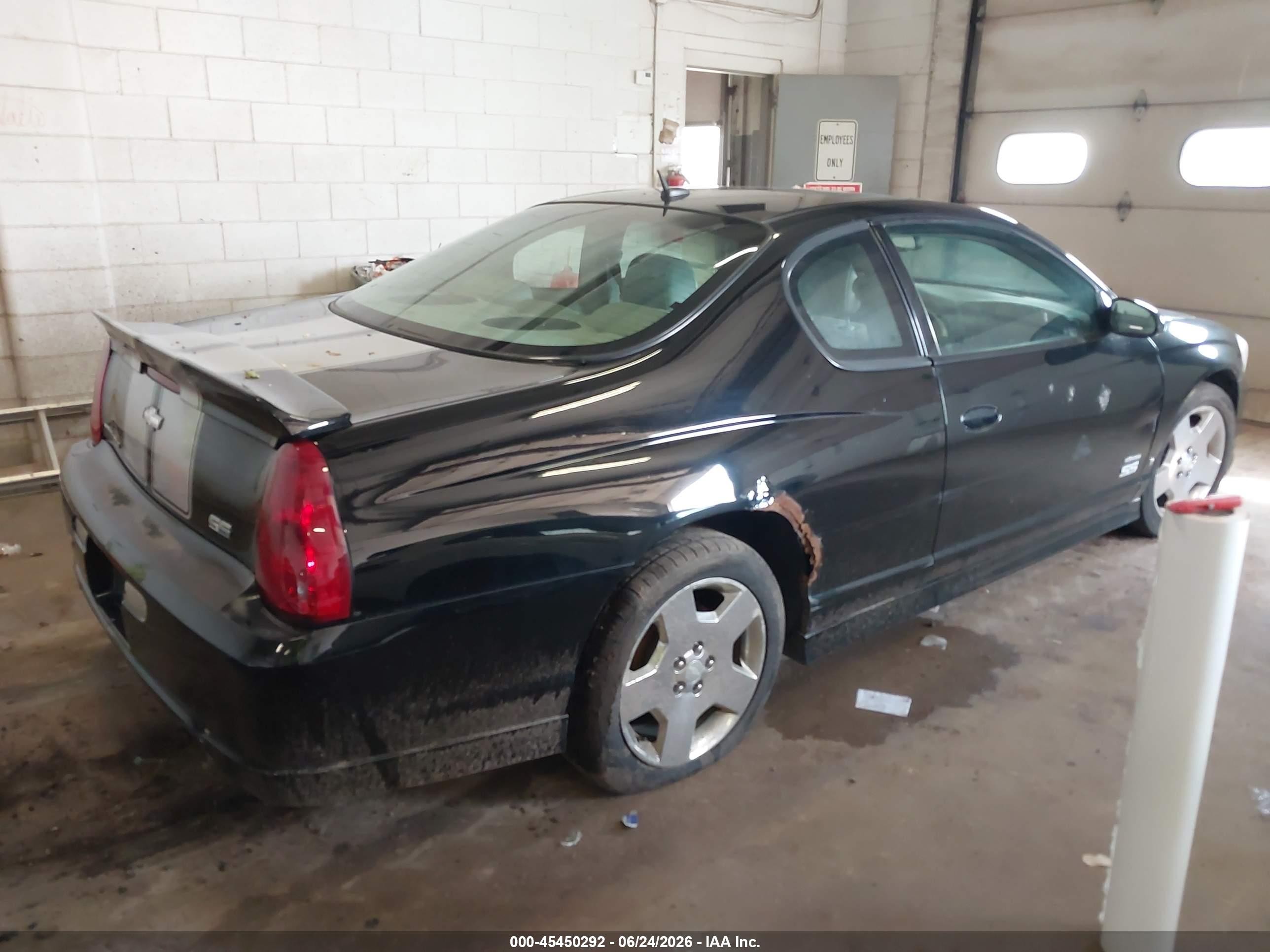 2007 Chevrolet Monte Carlo Ss Black vin: 2G1WL15CX79418343
