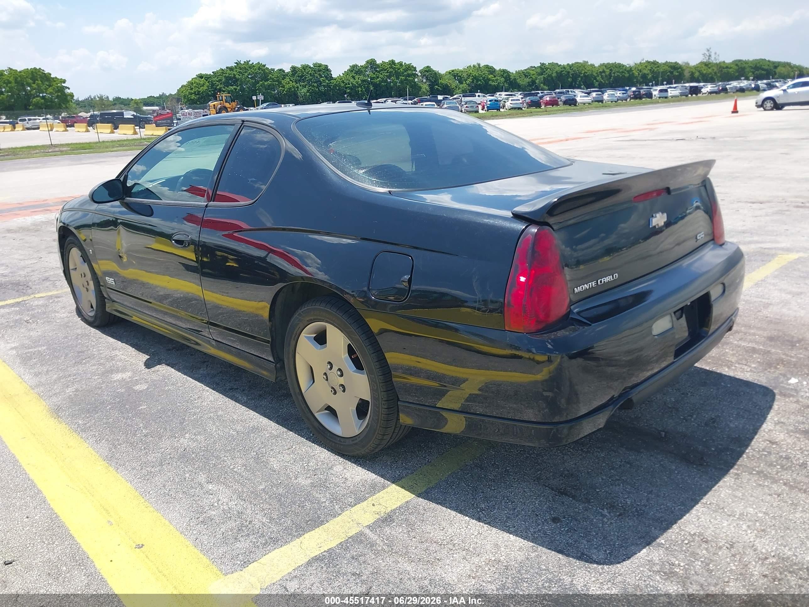 2006 Chevrolet Monte Carlo Ss Black vin: 2G1WL16C069248877