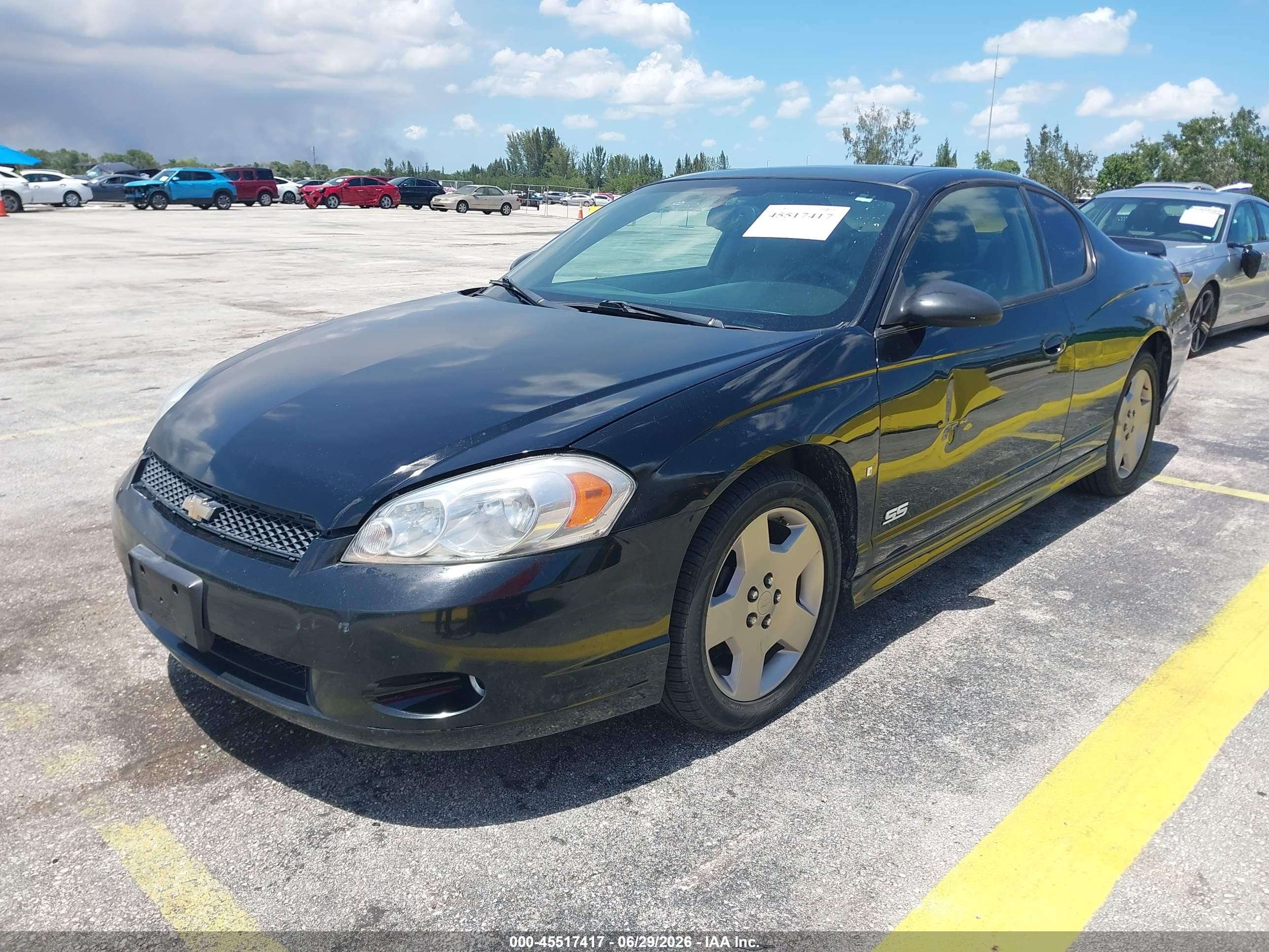2006 Chevrolet Monte Carlo Ss Black vin: 2G1WL16C069248877