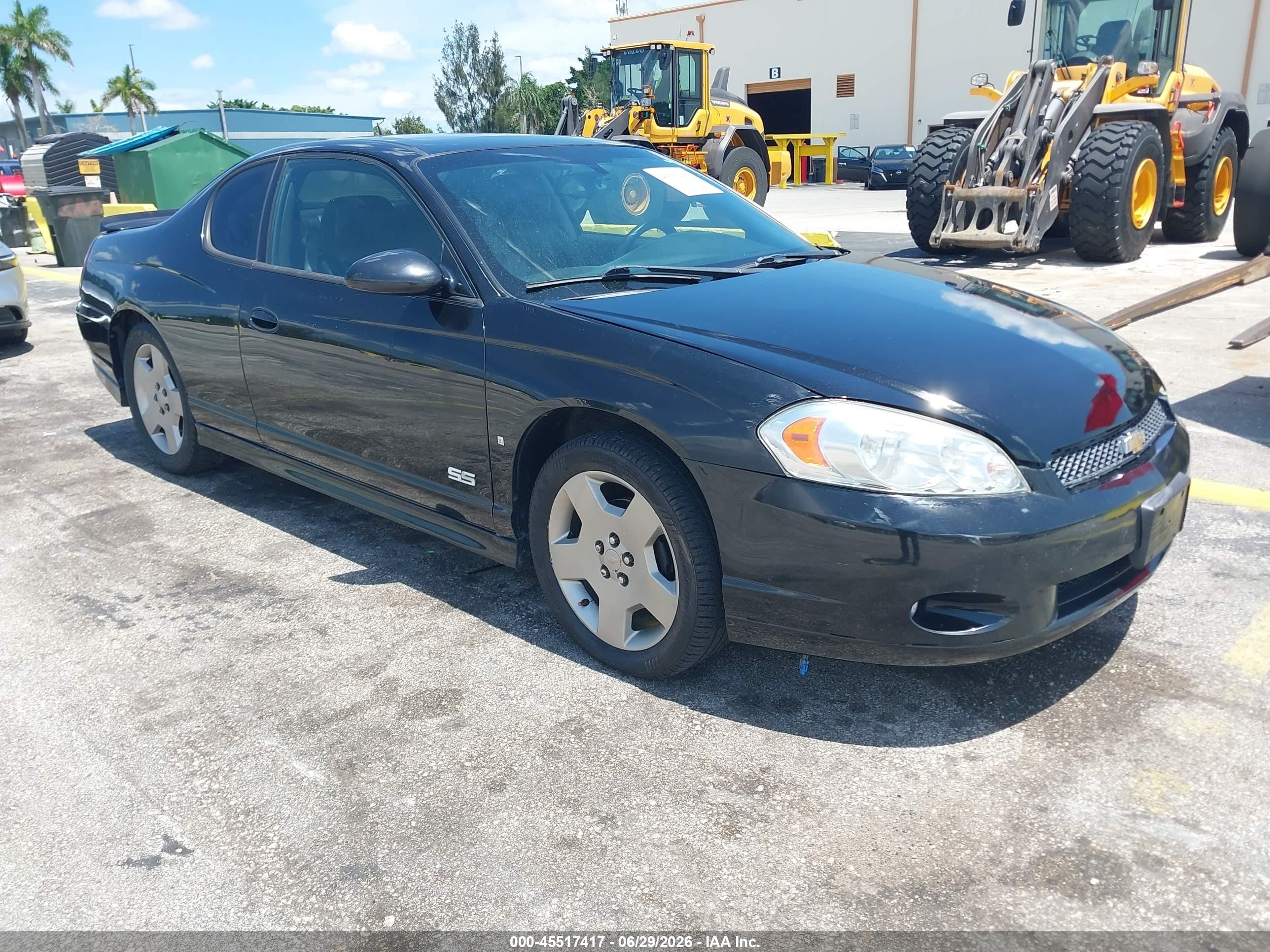 2006 Chevrolet Monte Carlo Ss Черный vin: 2G1WL16C069248877
