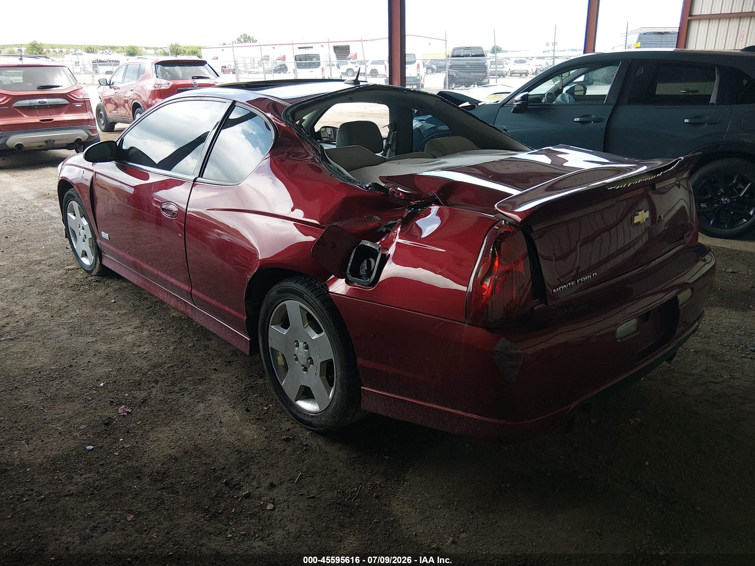 2007 Chevrolet Monte Carlo Ss Red vin: 2G1WL16C679303026
